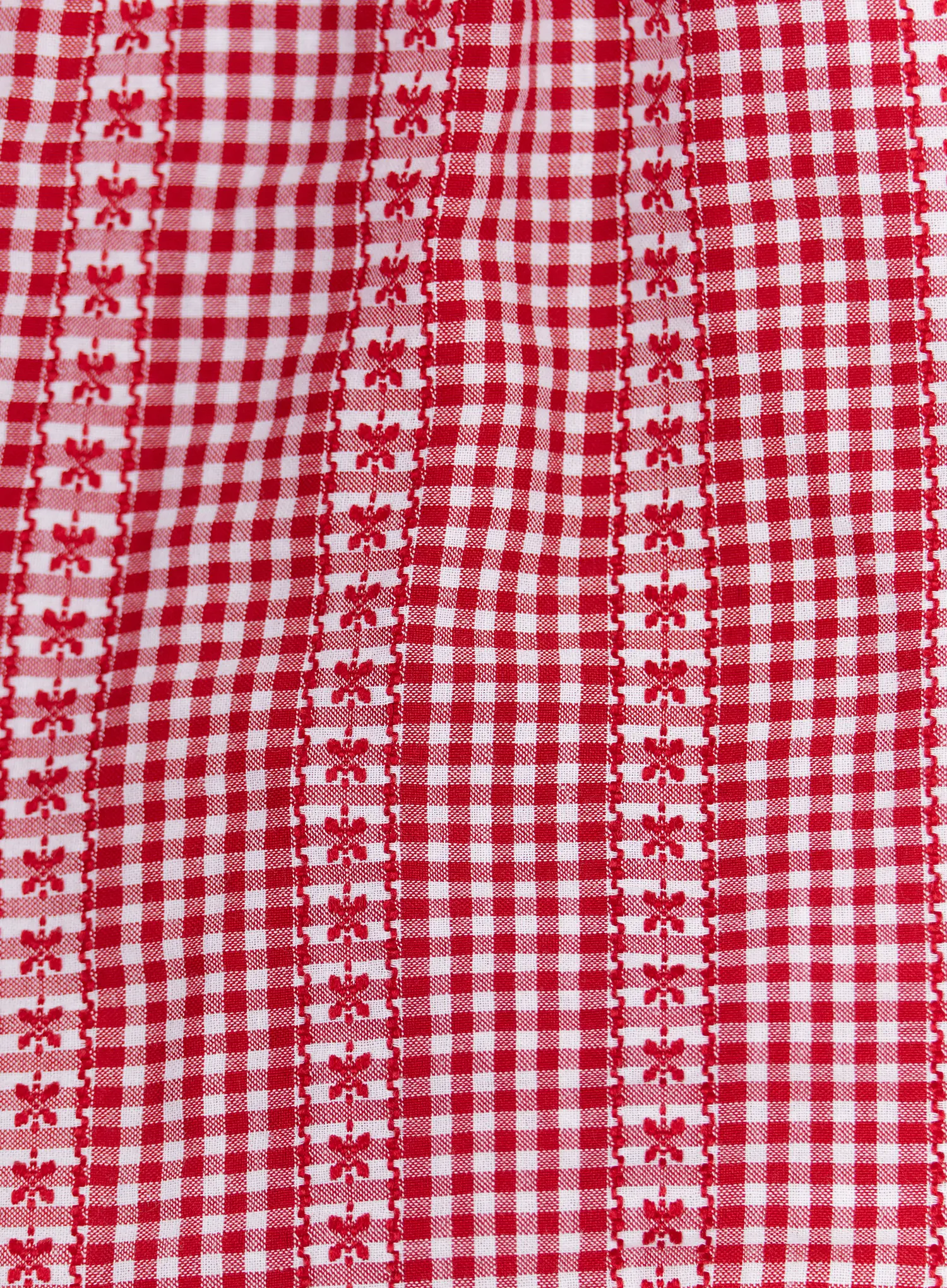 Frill Trimmed Gingham Short Sleeve Blouse CA514 - Image 10