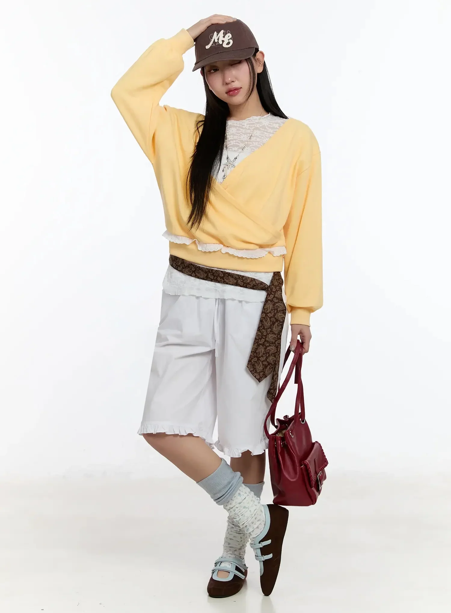 Frilled Wrap Sweatshirt IM509 - Image 12