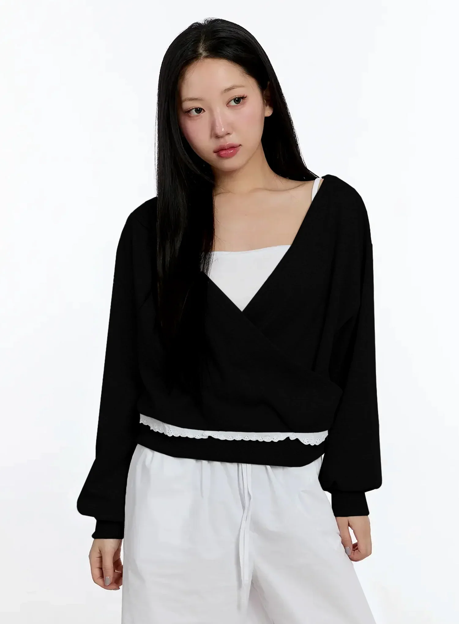 Frilled Wrap Sweatshirt IM509 - Image 15