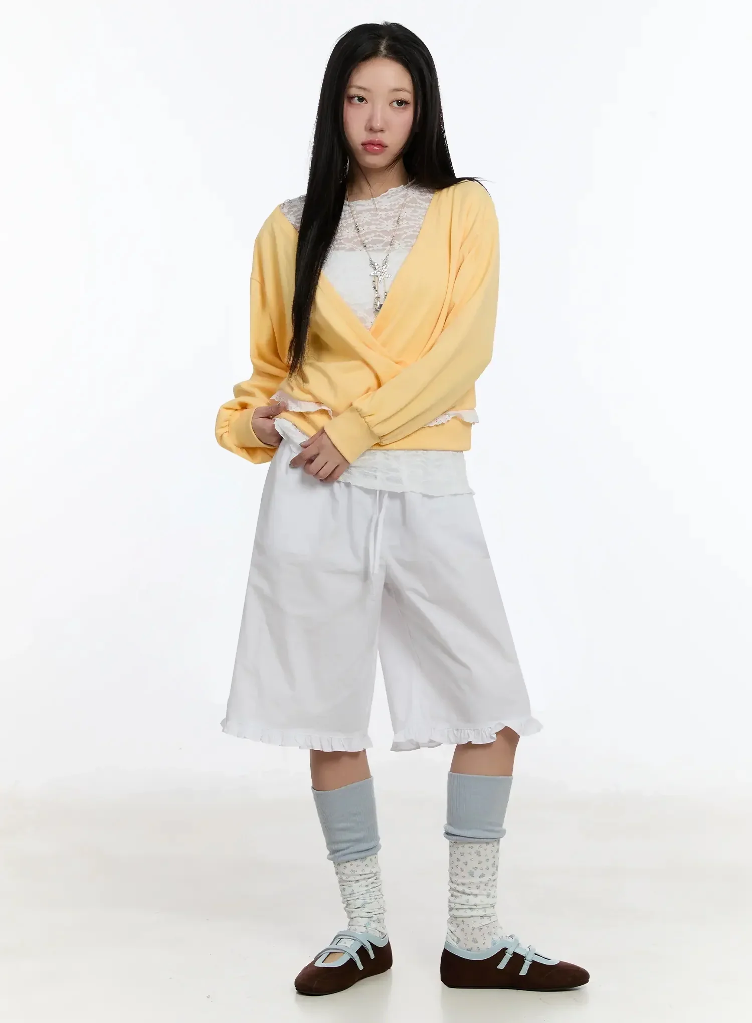 Frilled Wrap Sweatshirt IM509 - Image 5
