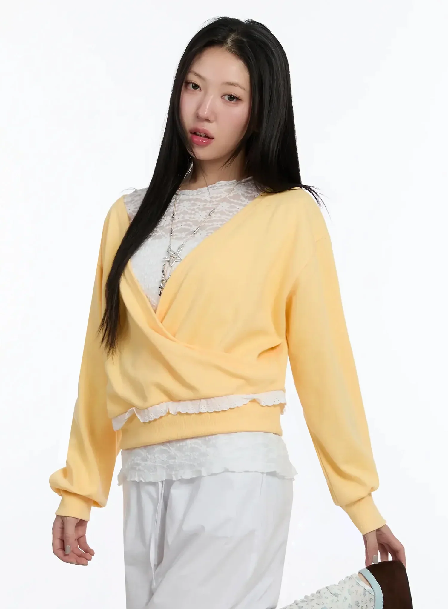 Frilled Wrap Sweatshirt IM509 - Image 7