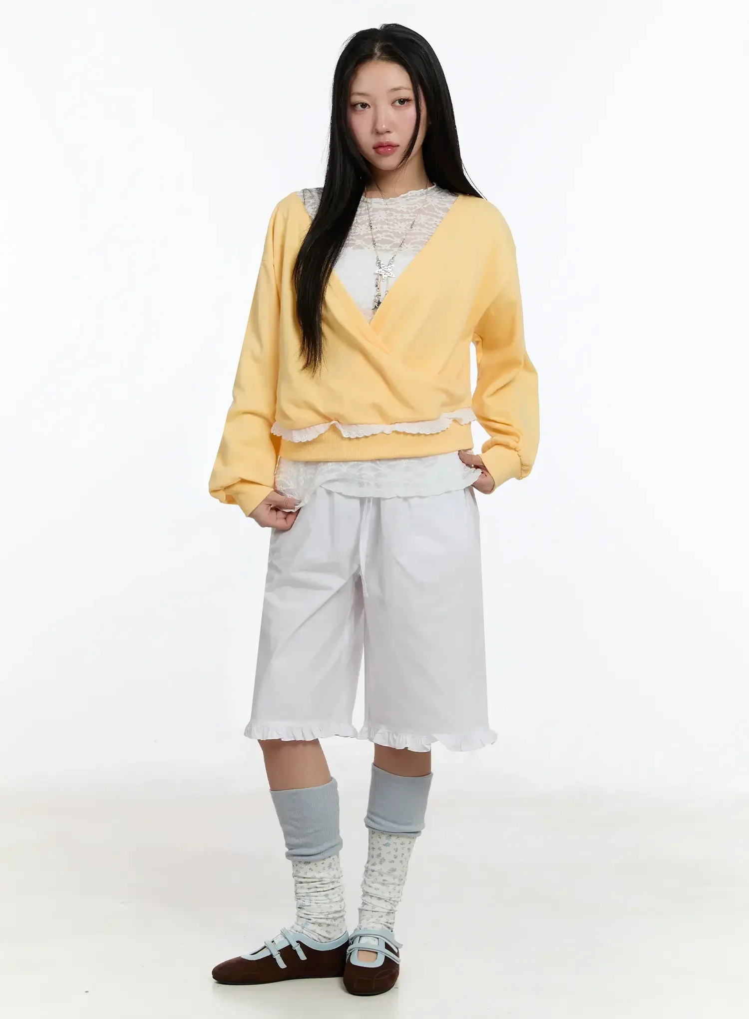 Frilled Wrap Sweatshirt IM509 - Image 9