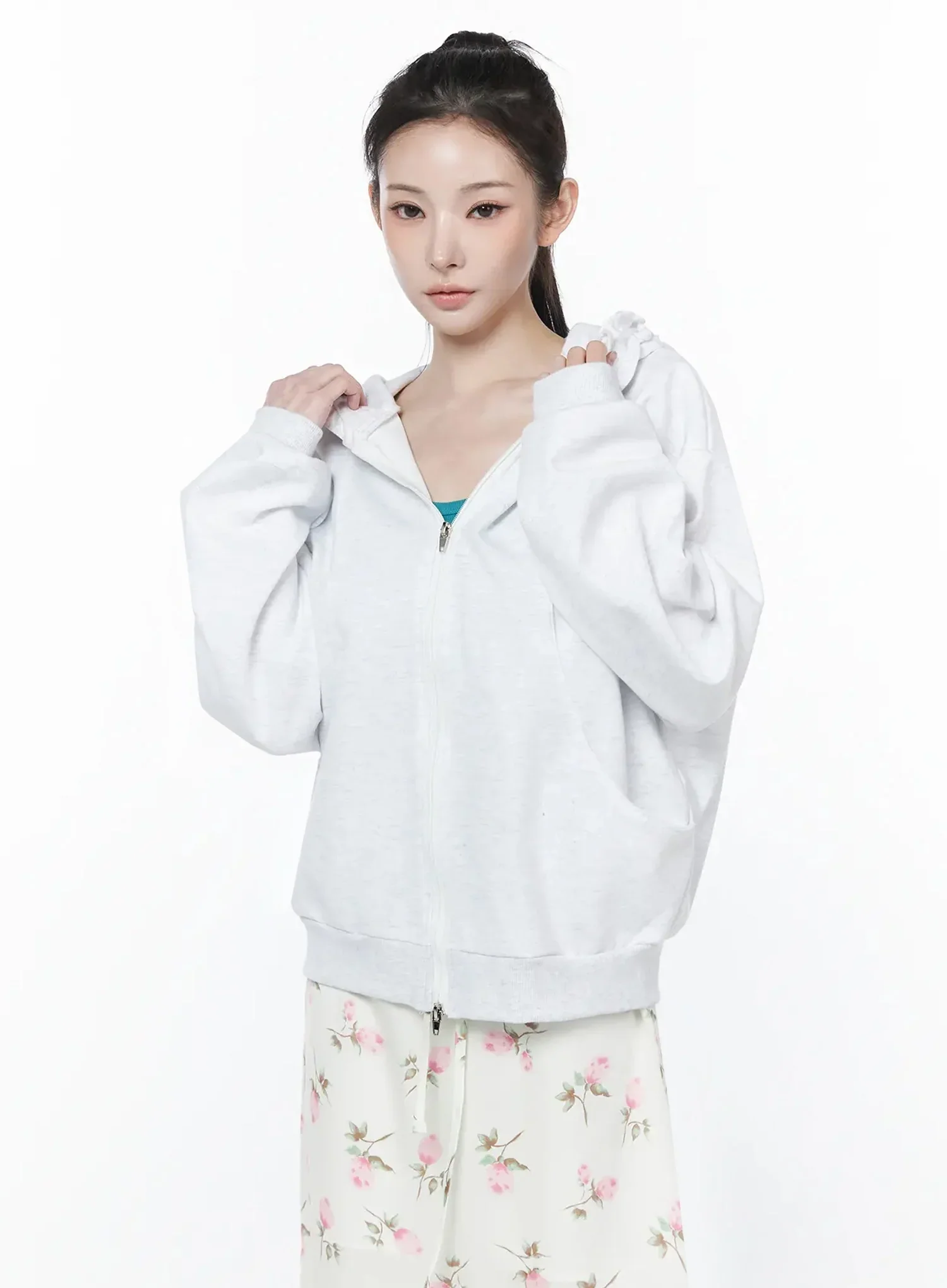 Frilled Zip-Up Hoodie IY515 - Image 7