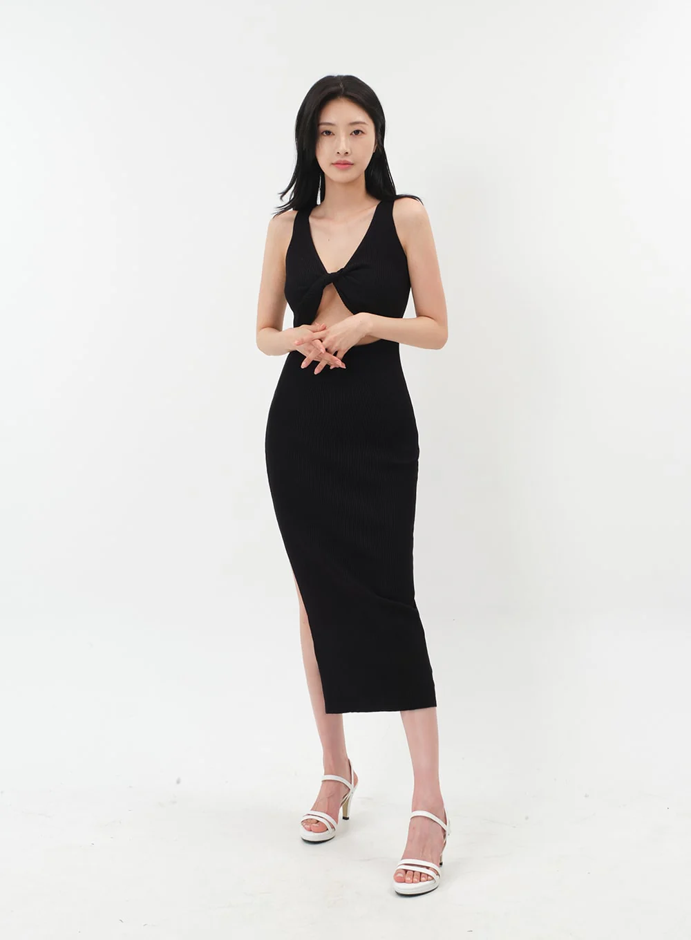 Front Cut Out Maxi Sleeveless Dress IM5 - Image 3
