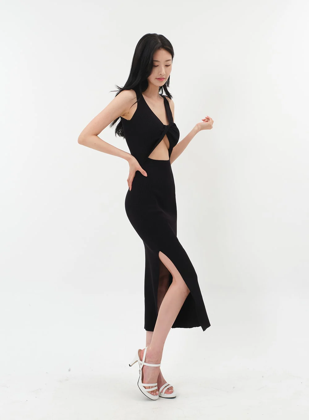 Front Cut Out Maxi Sleeveless Dress IM5 - Image 4