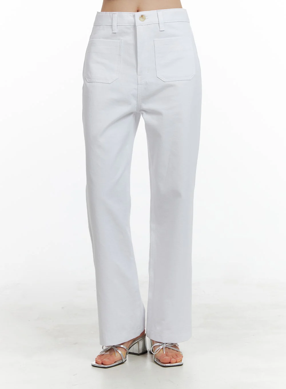Front Pockets Straight Fit Pants OA419