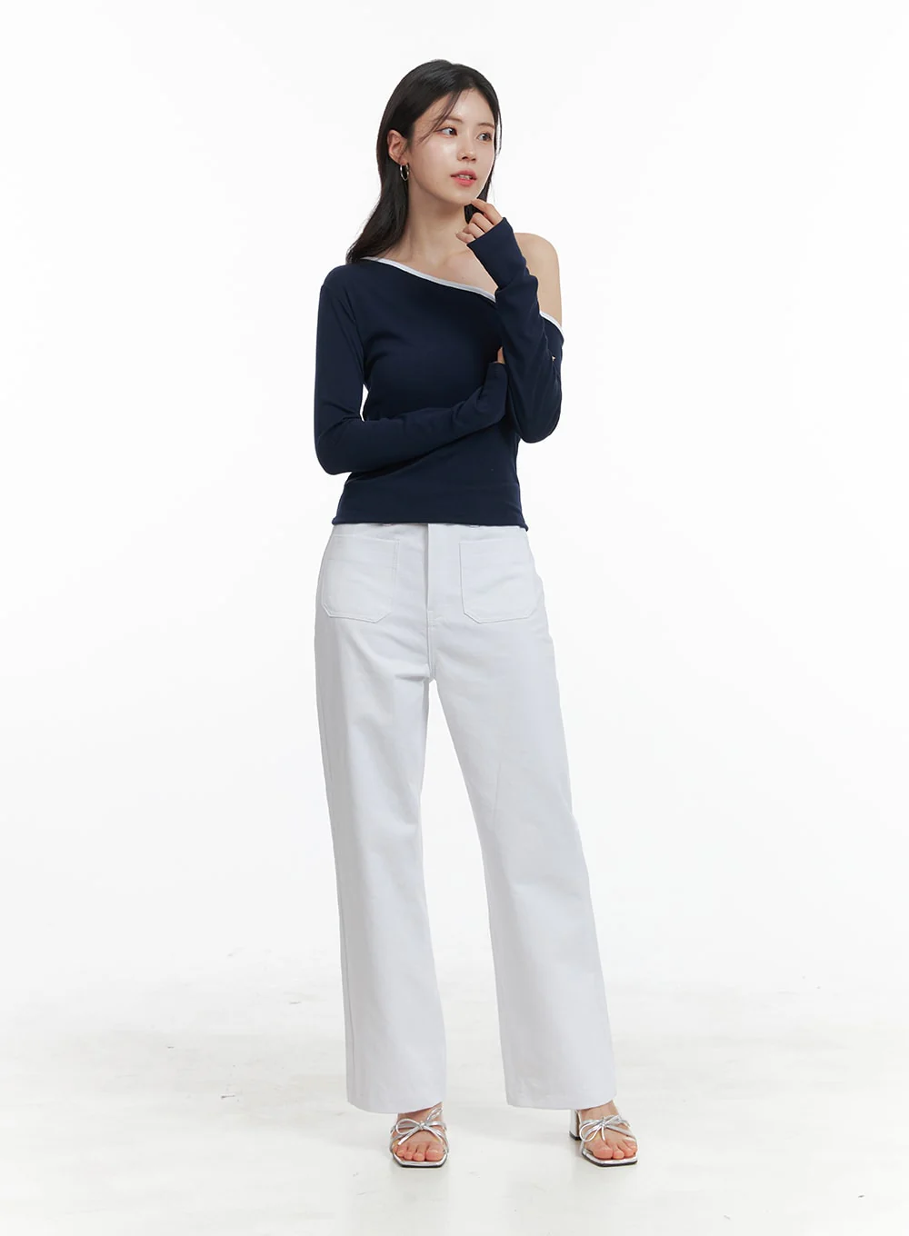 Front Pockets Straight Fit Pants OA419 - Image 5