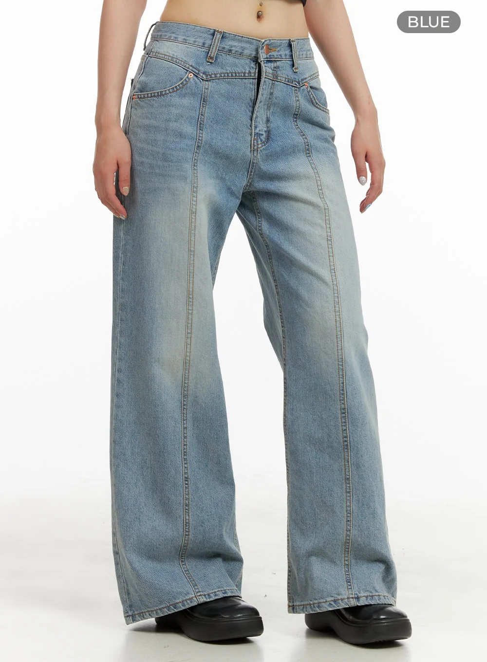 Front Seam Bootcut Jeans CU424 - Image 8