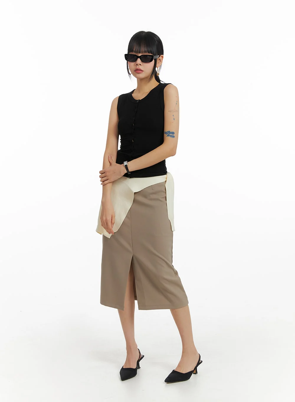 Front Split Maxi Skirt IM414 - Image 7