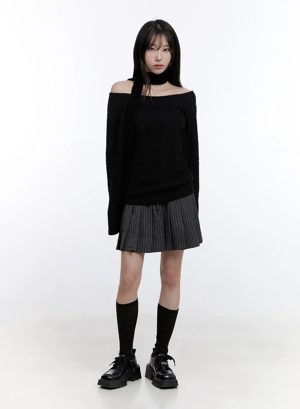 Fuzy Soft Off Shoulder Long Sleeve Top CO418 - Image 5