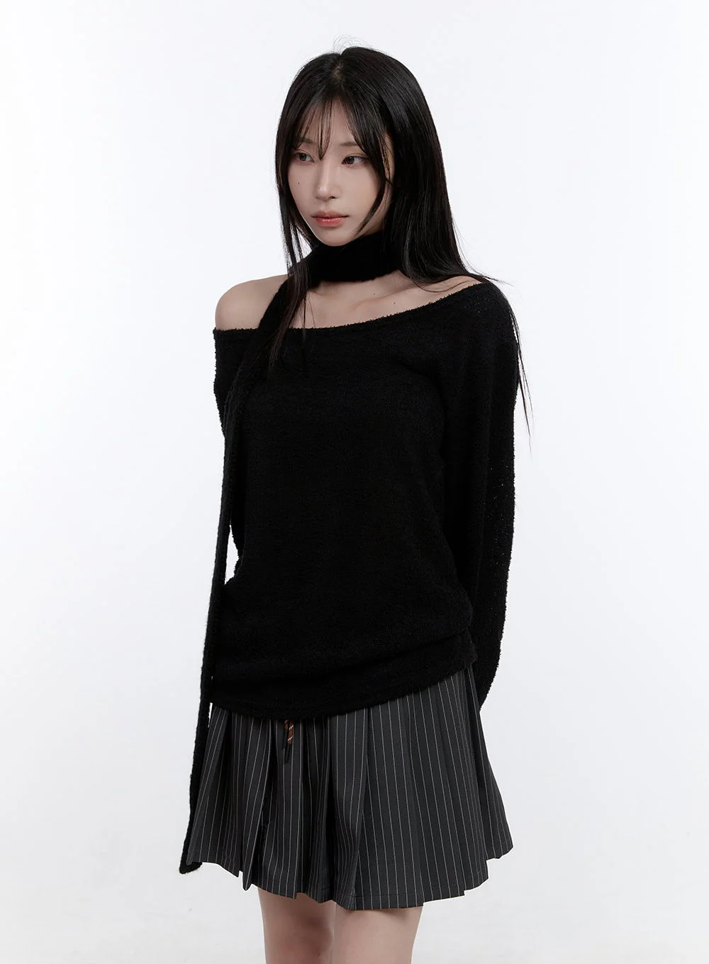 Fuzy Soft Off Shoulder Long Sleeve Top CO418 - Image 6