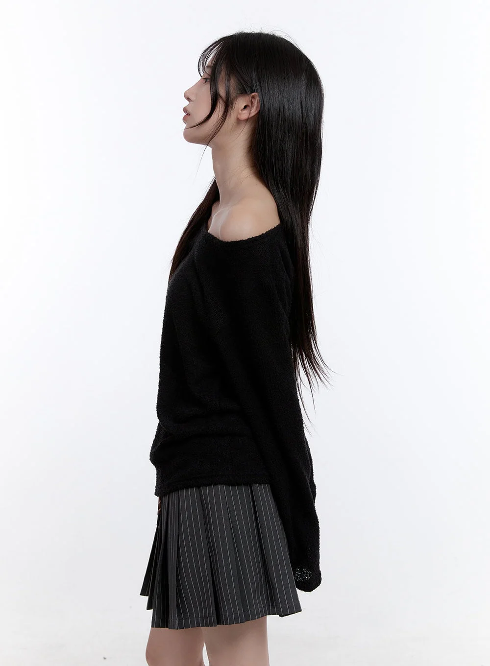 Fuzy Soft Off Shoulder Long Sleeve Top CO418 - Image 7