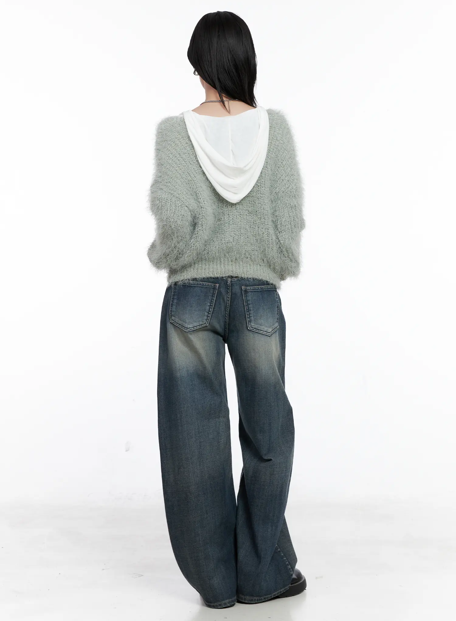 Fuzzy Knit Cardigan CS526 - Image 5