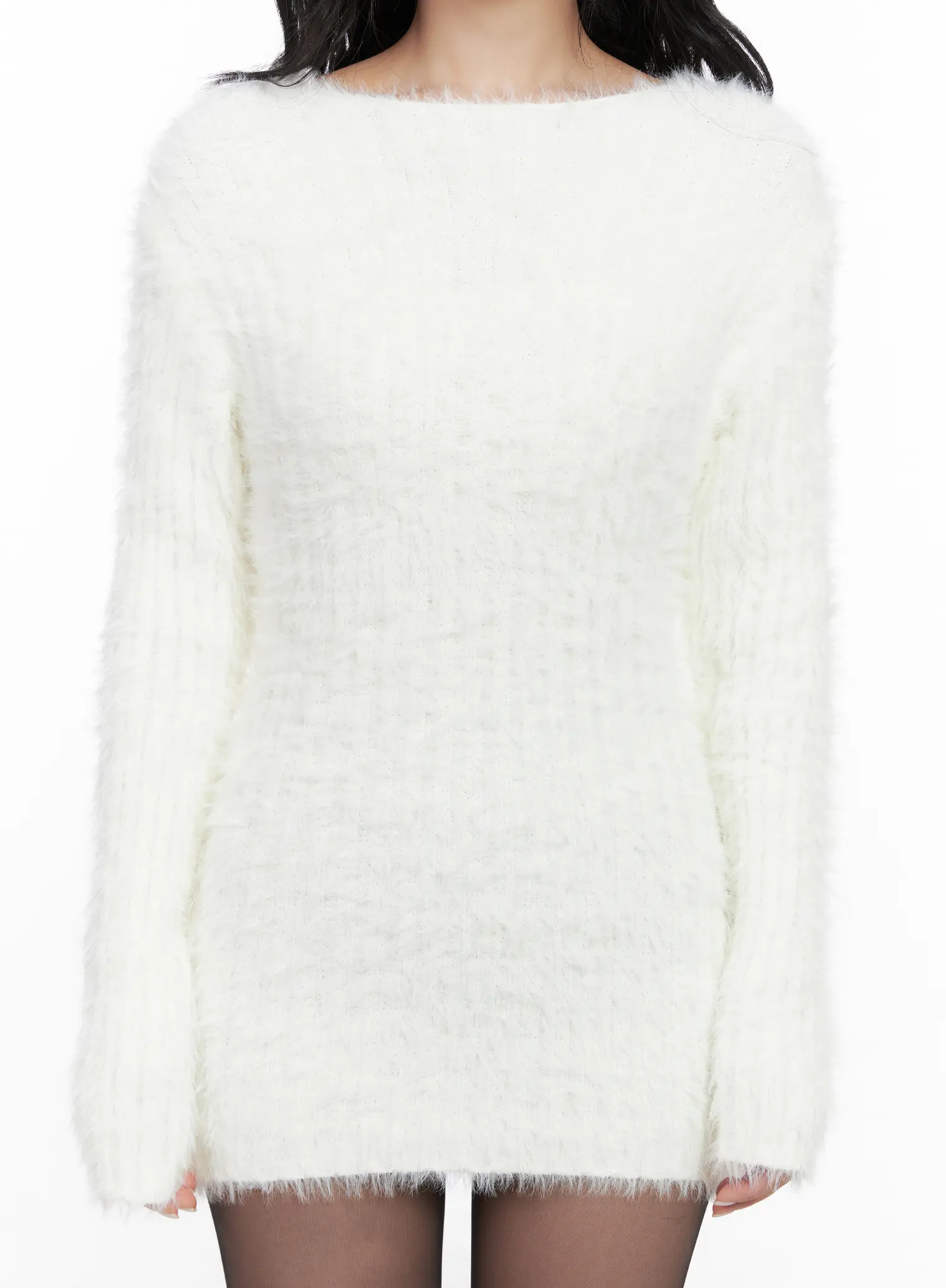 Fuzzy Knit Mini Dress CN514 - Image 4