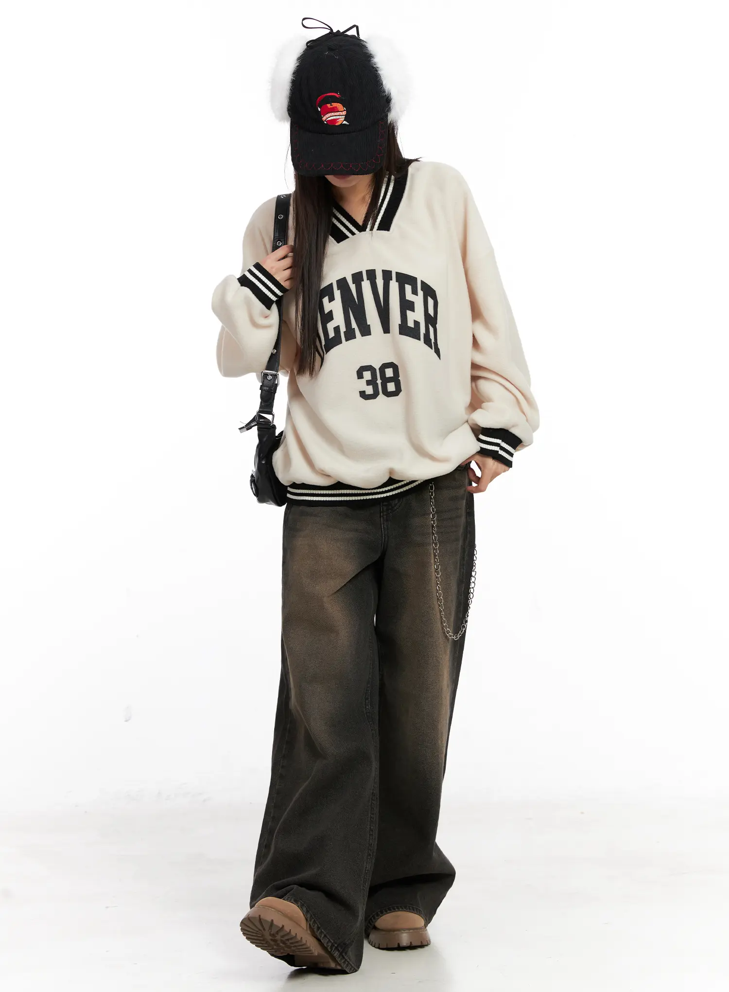 Gaeul Vintage Washed Wide Leg Jeans CN521 - Image 8