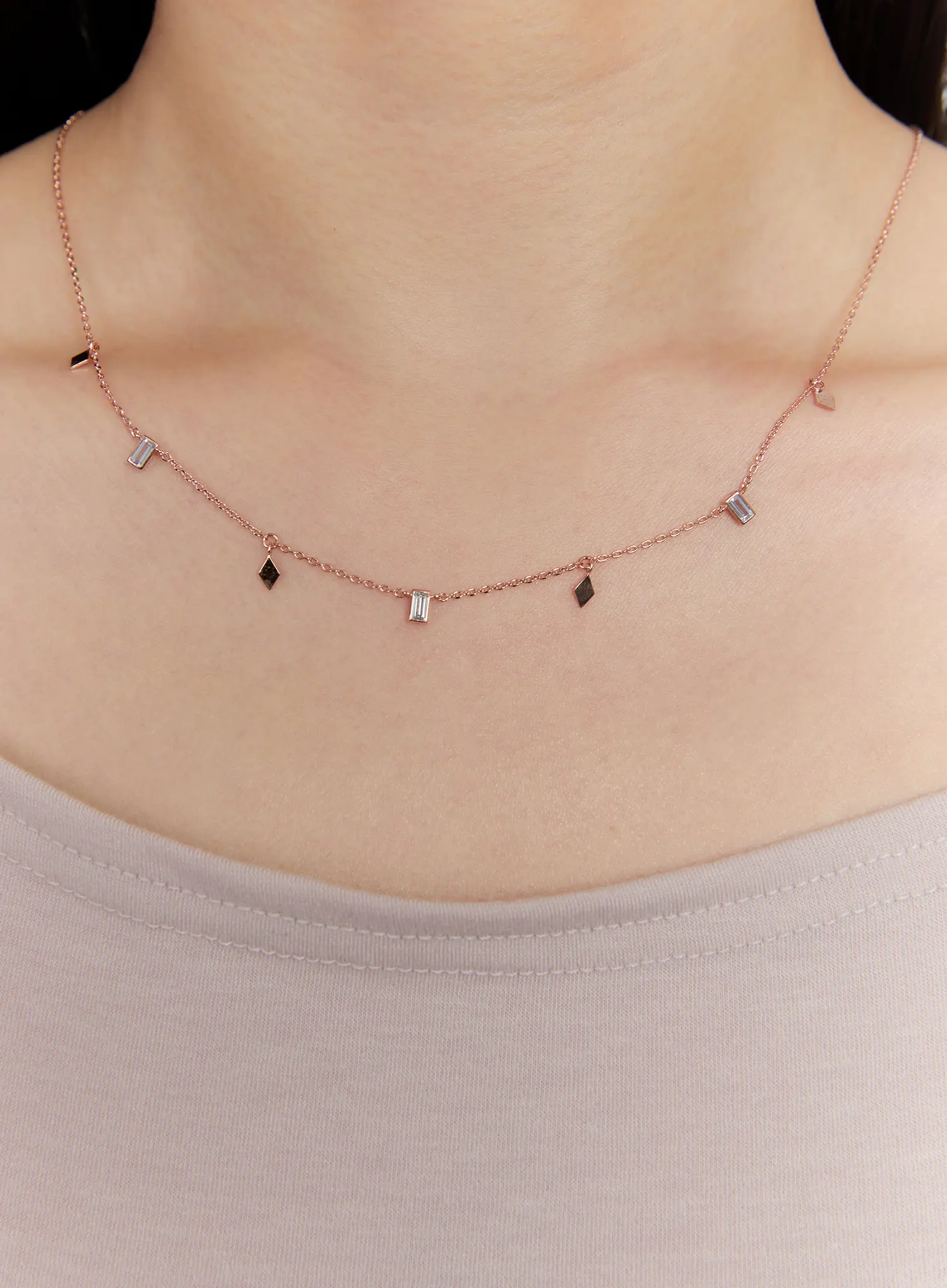 Geometric Drop Necklace IS517 - Image 4