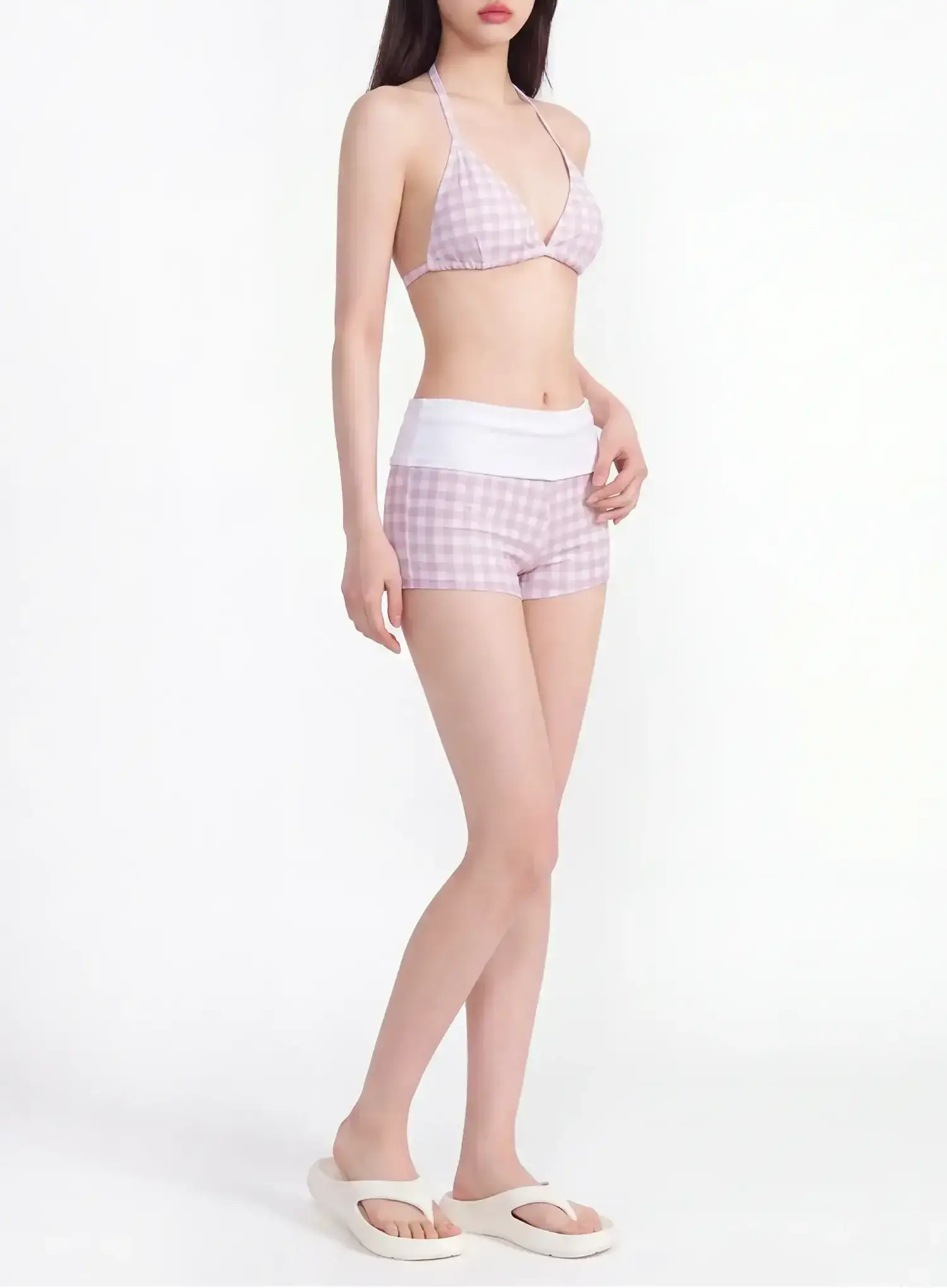 Gingham Foldover Short Bikini Set IY514 - Image 2