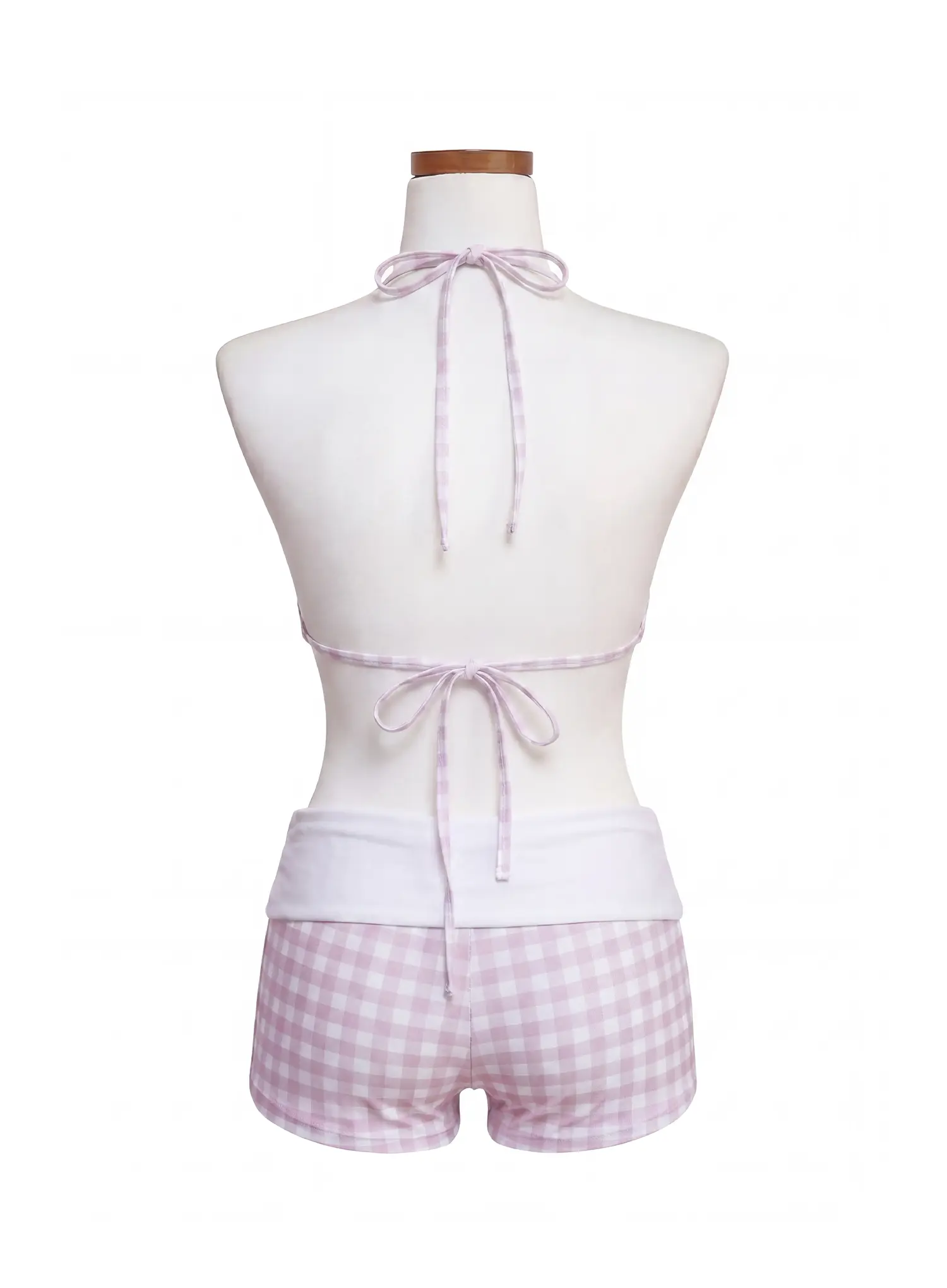 Gingham Foldover Short Bikini Set IY514 - Image 4