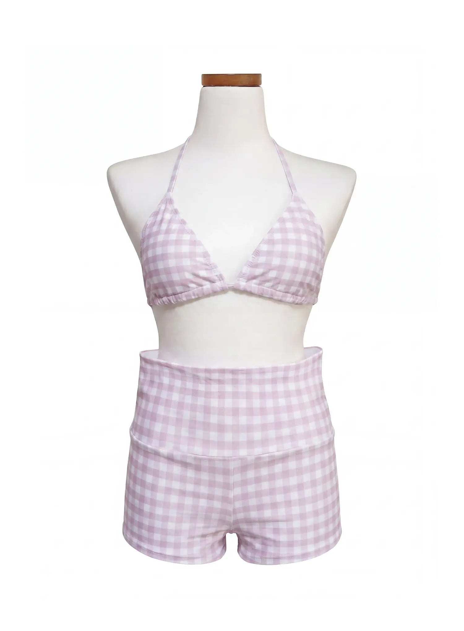 Gingham Foldover Short Bikini Set IY514 - Image 5