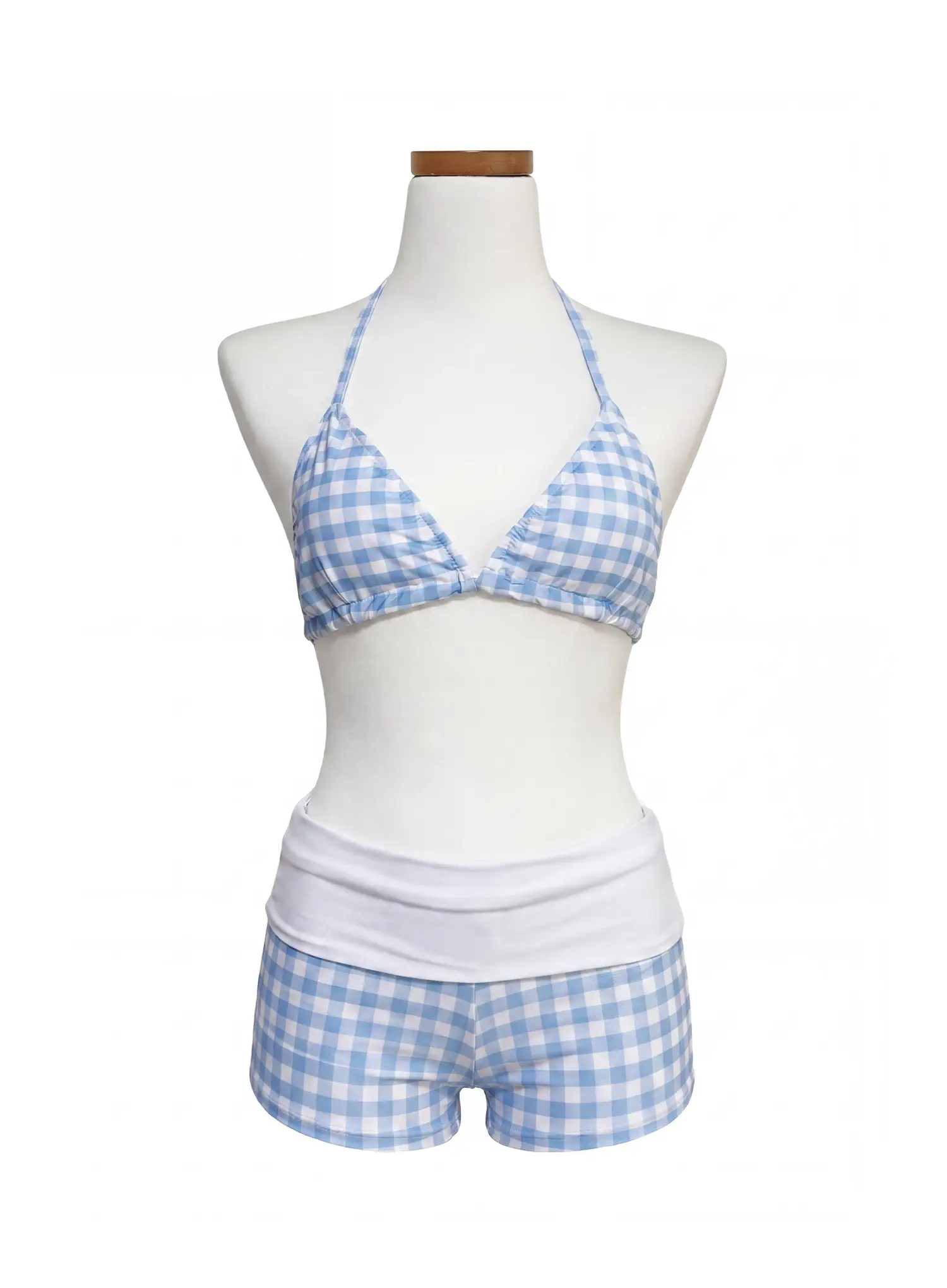Gingham Foldover Short Bikini Set IY514 - Image 7
