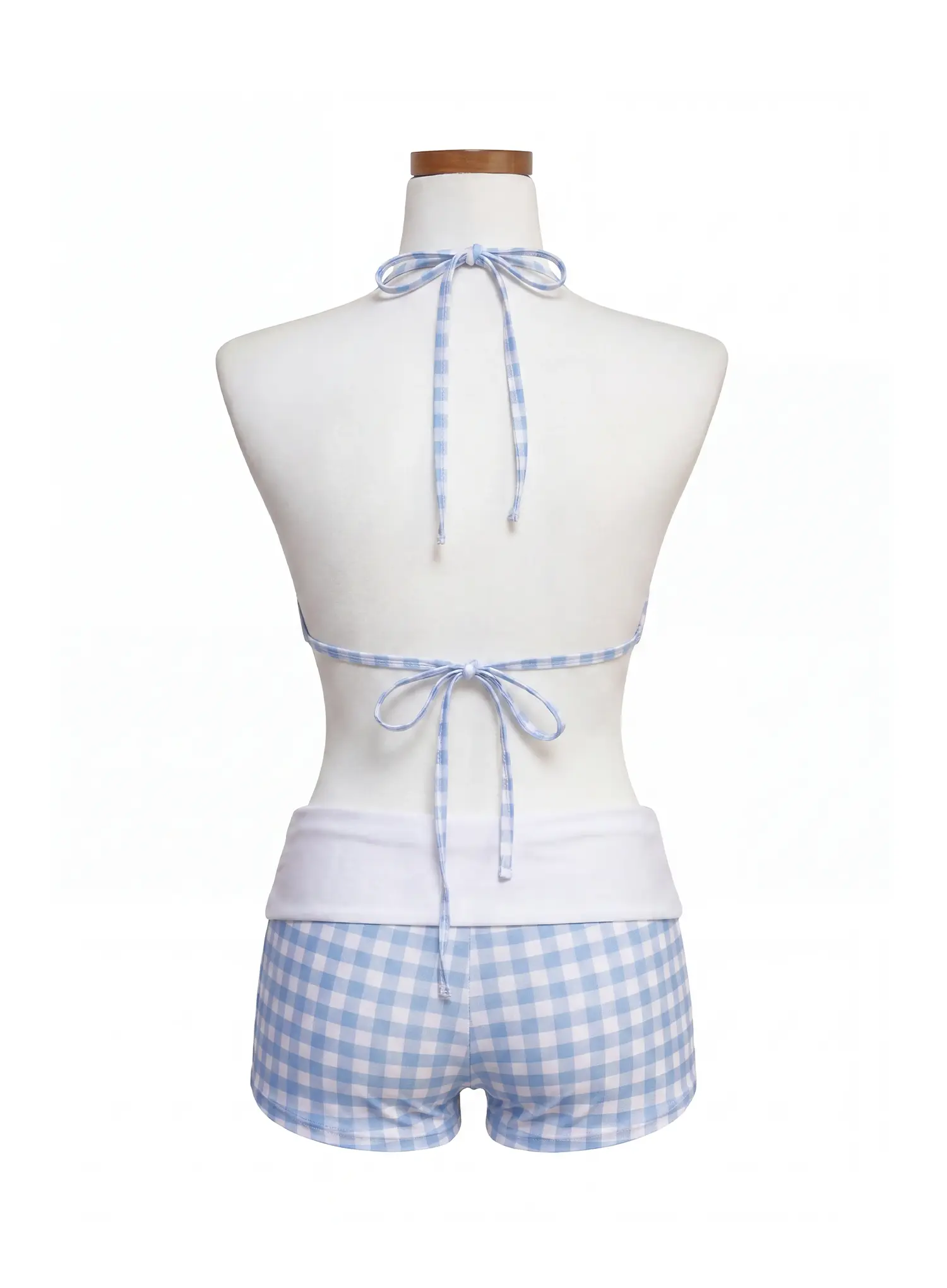 Gingham Foldover Short Bikini Set IY514 - Image 8