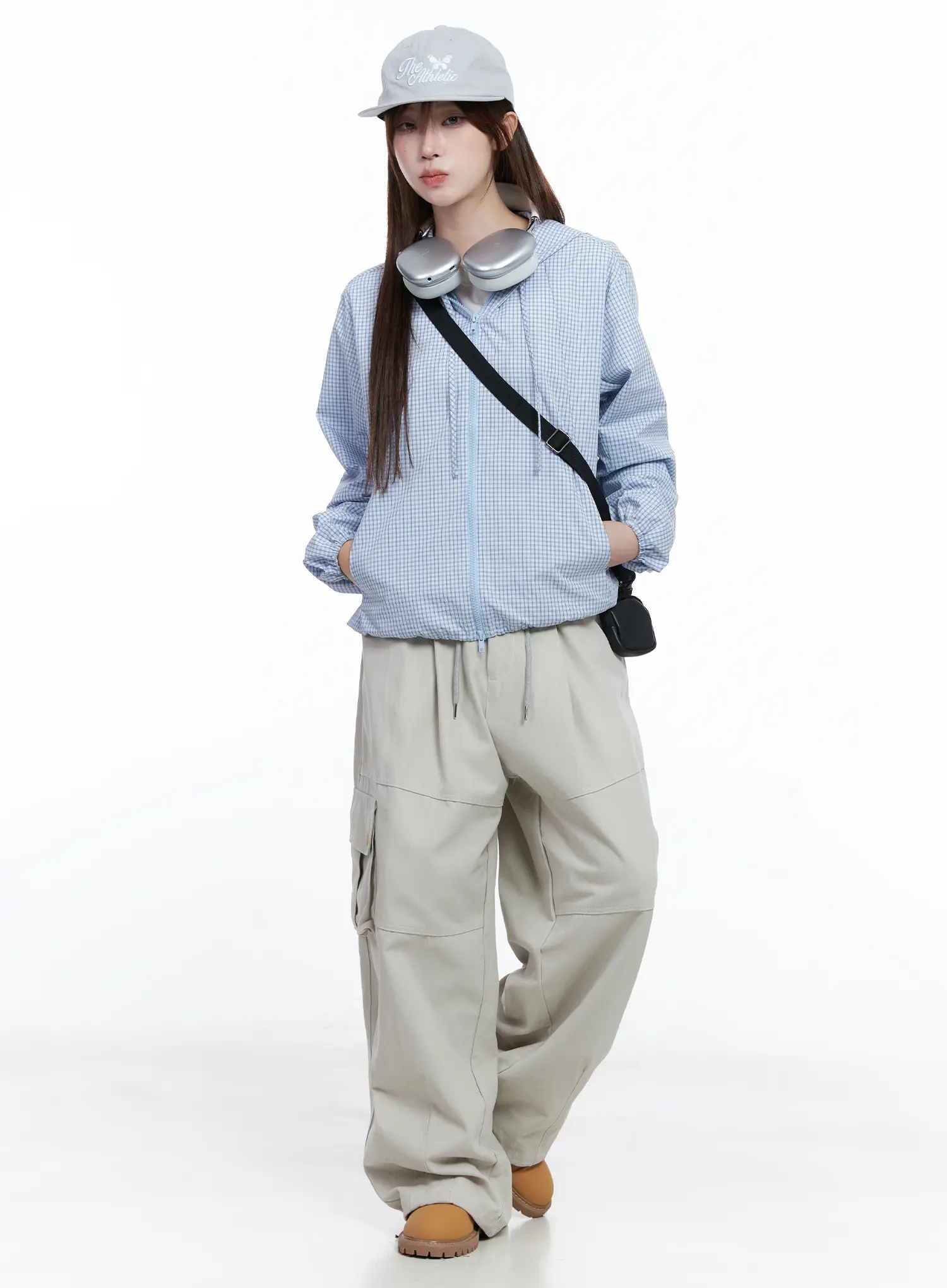 Gingham Lightweight Windbreaker Jacket CG529 - Image 3