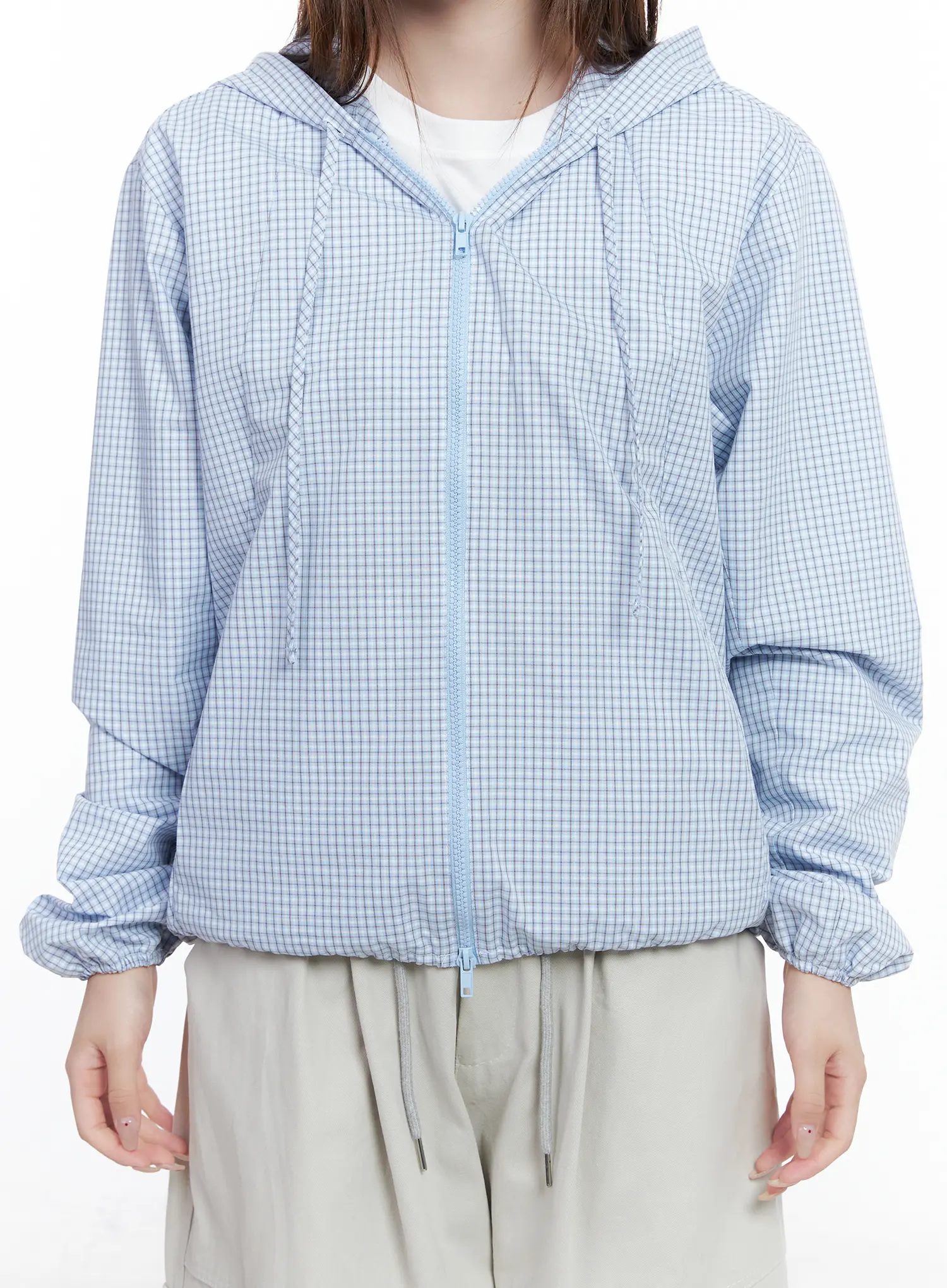 Gingham Lightweight Windbreaker Jacket CG529 - Image 4