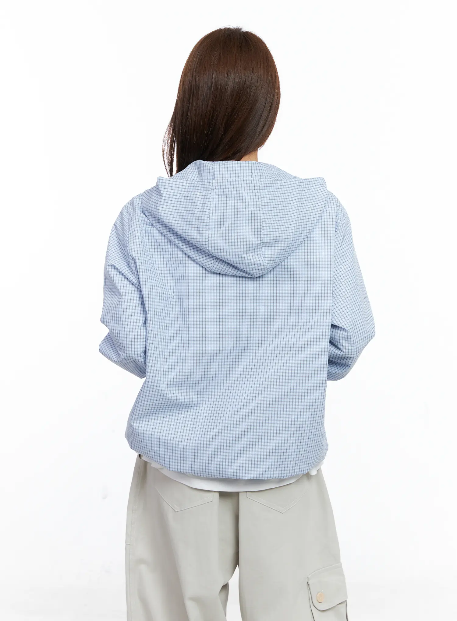 Gingham Lightweight Windbreaker Jacket CG529 - Image 7