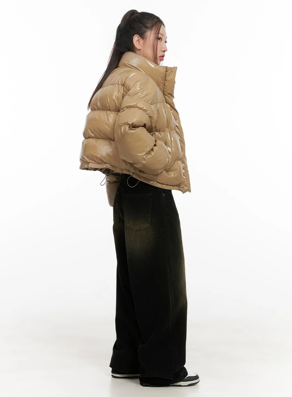Glossy Cropped Puffer Jacket CD416 - Image 3