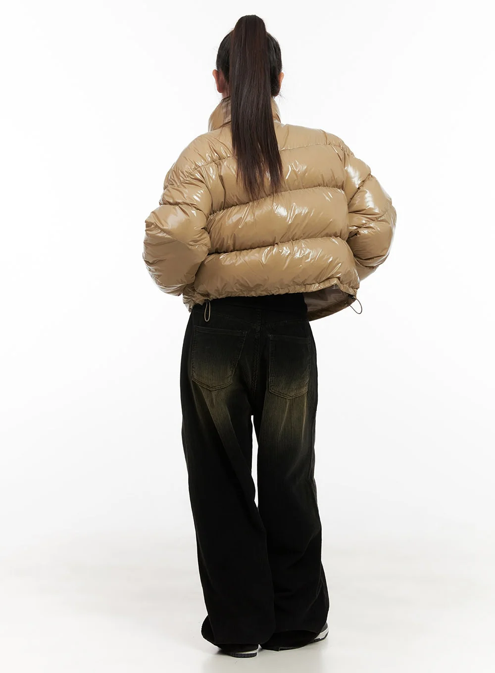 Glossy Cropped Puffer Jacket CD416 - Image 4