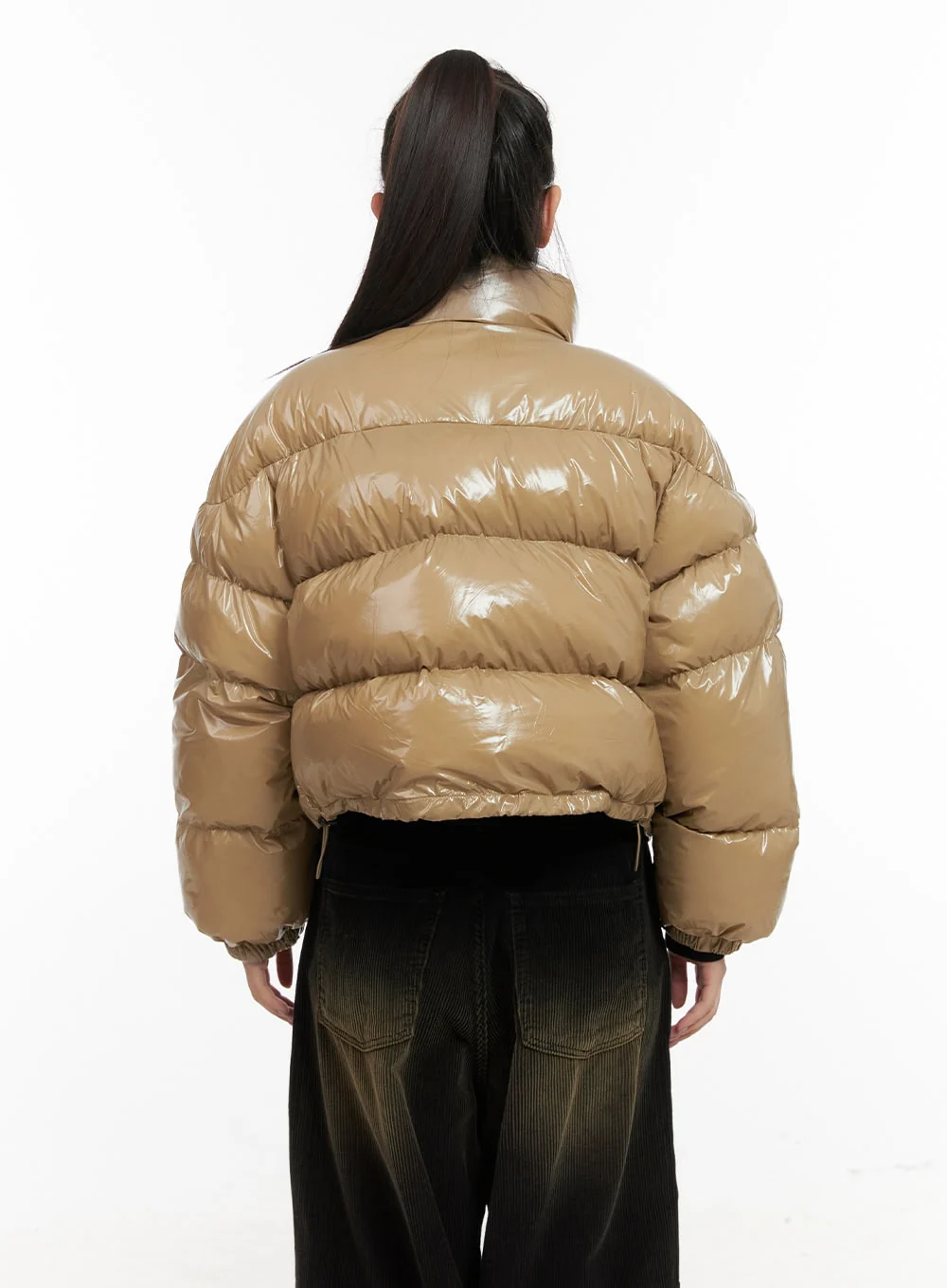 Glossy Cropped Puffer Jacket CD416 - Image 6