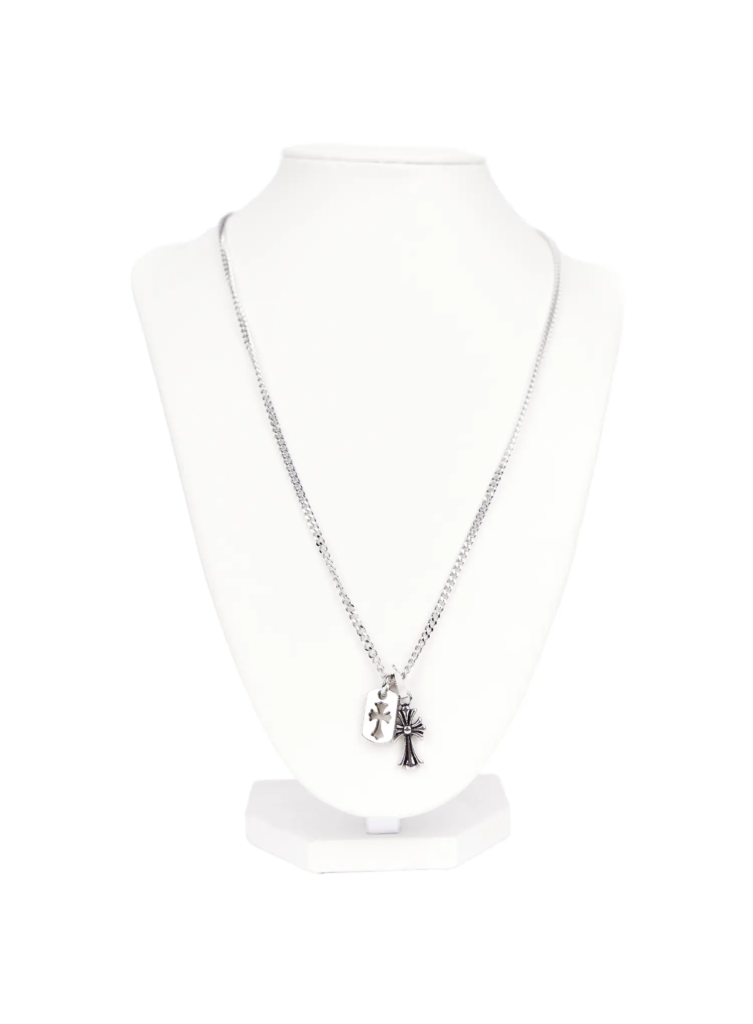 Gothic Double Cross Safety Pin Necklace CA527 - Image 5