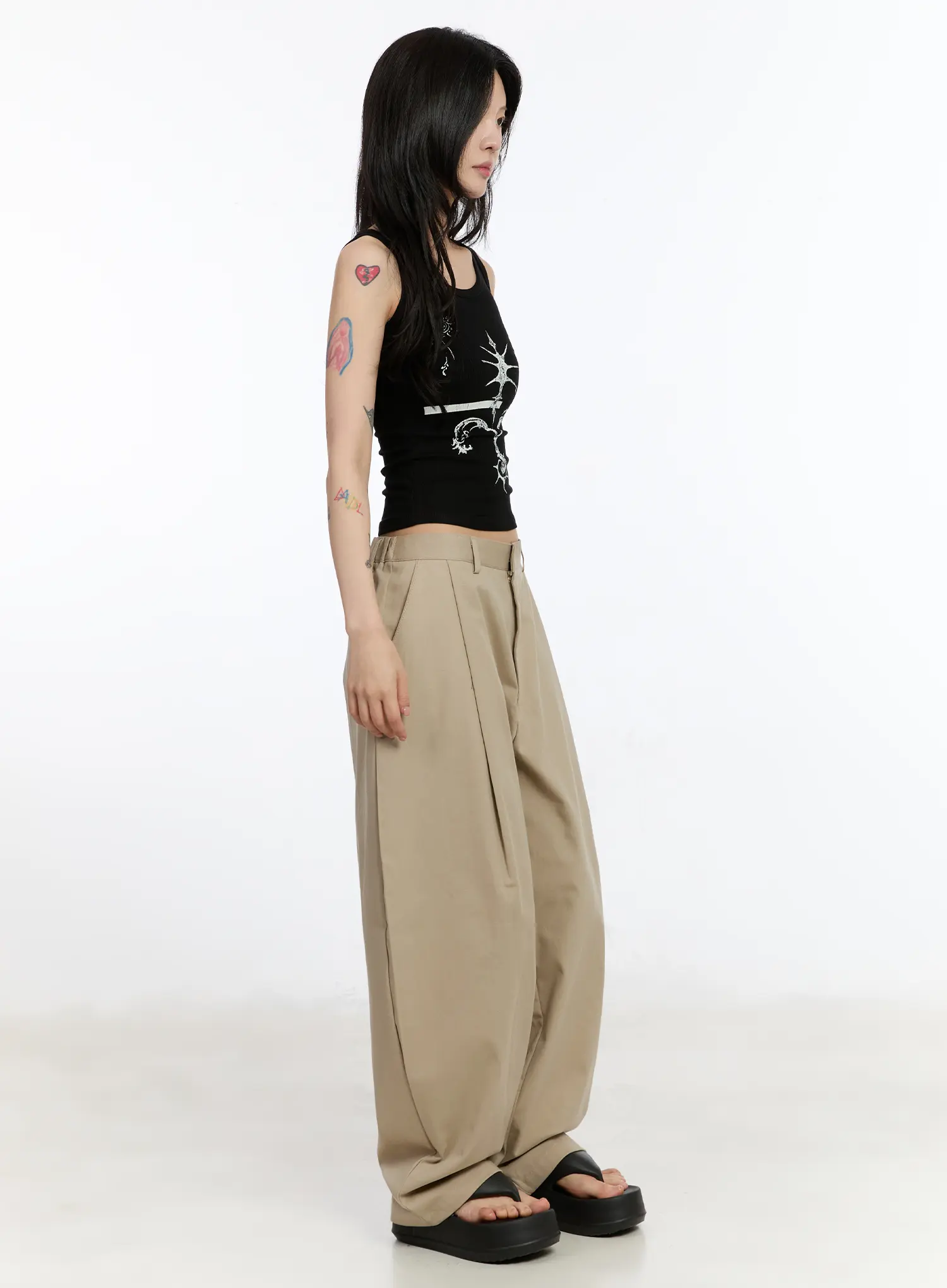 Gothic Print Ribbed Tank CA506 - Image 7