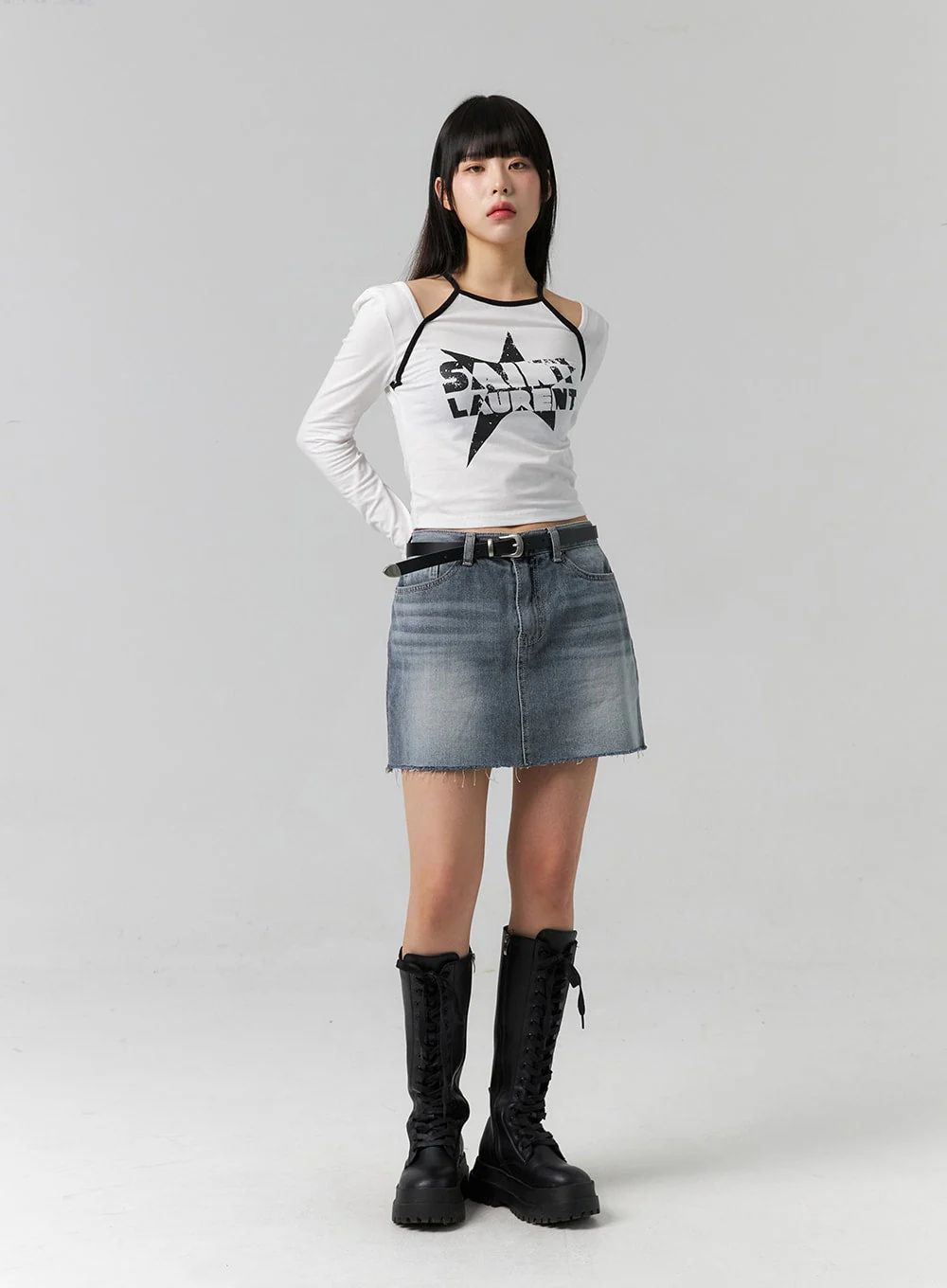 Graphic Cut-Out Crop Top CS314 - Image 2