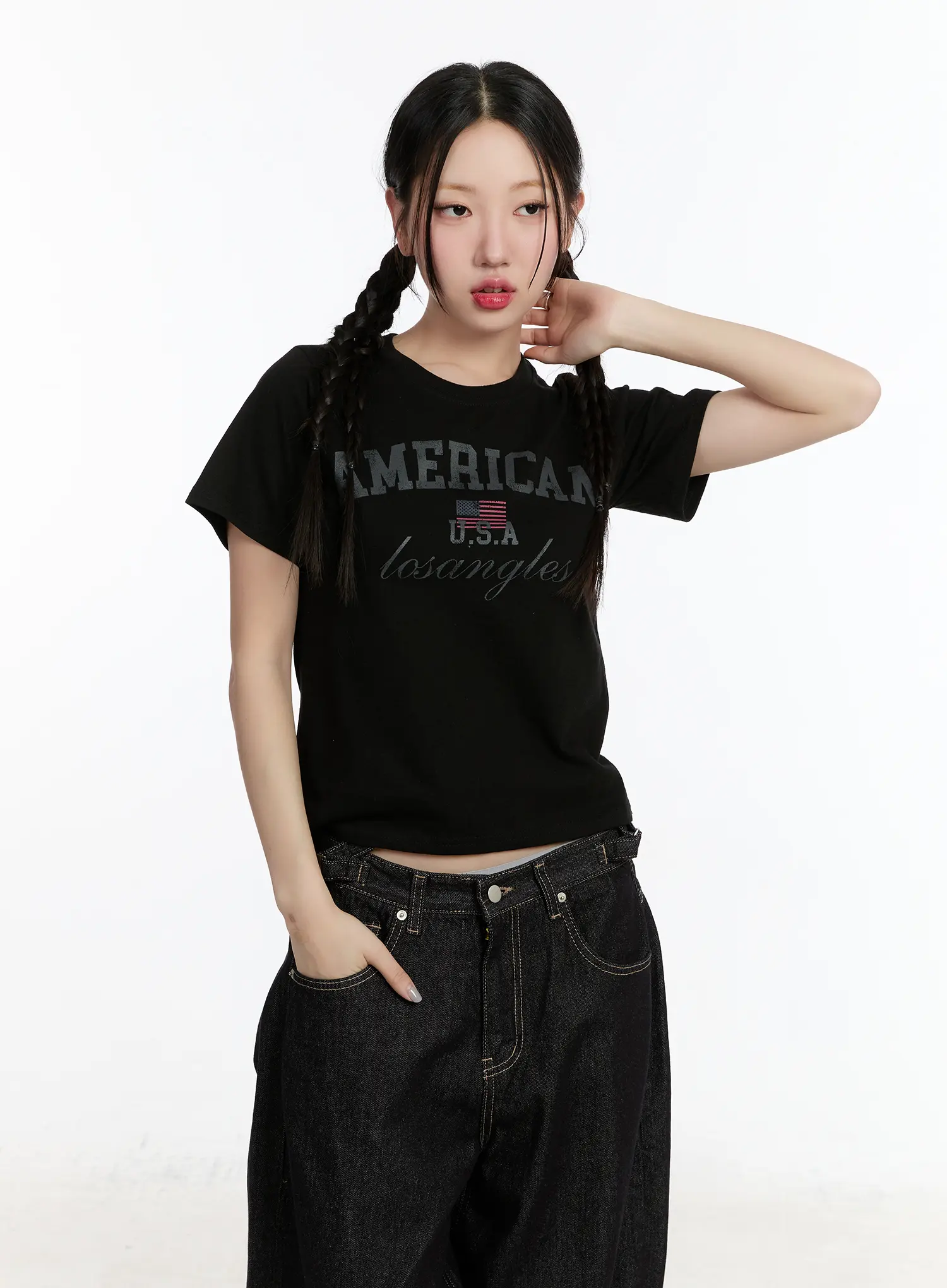 Graphic Lettering Crop Tee CM511 - Image 10