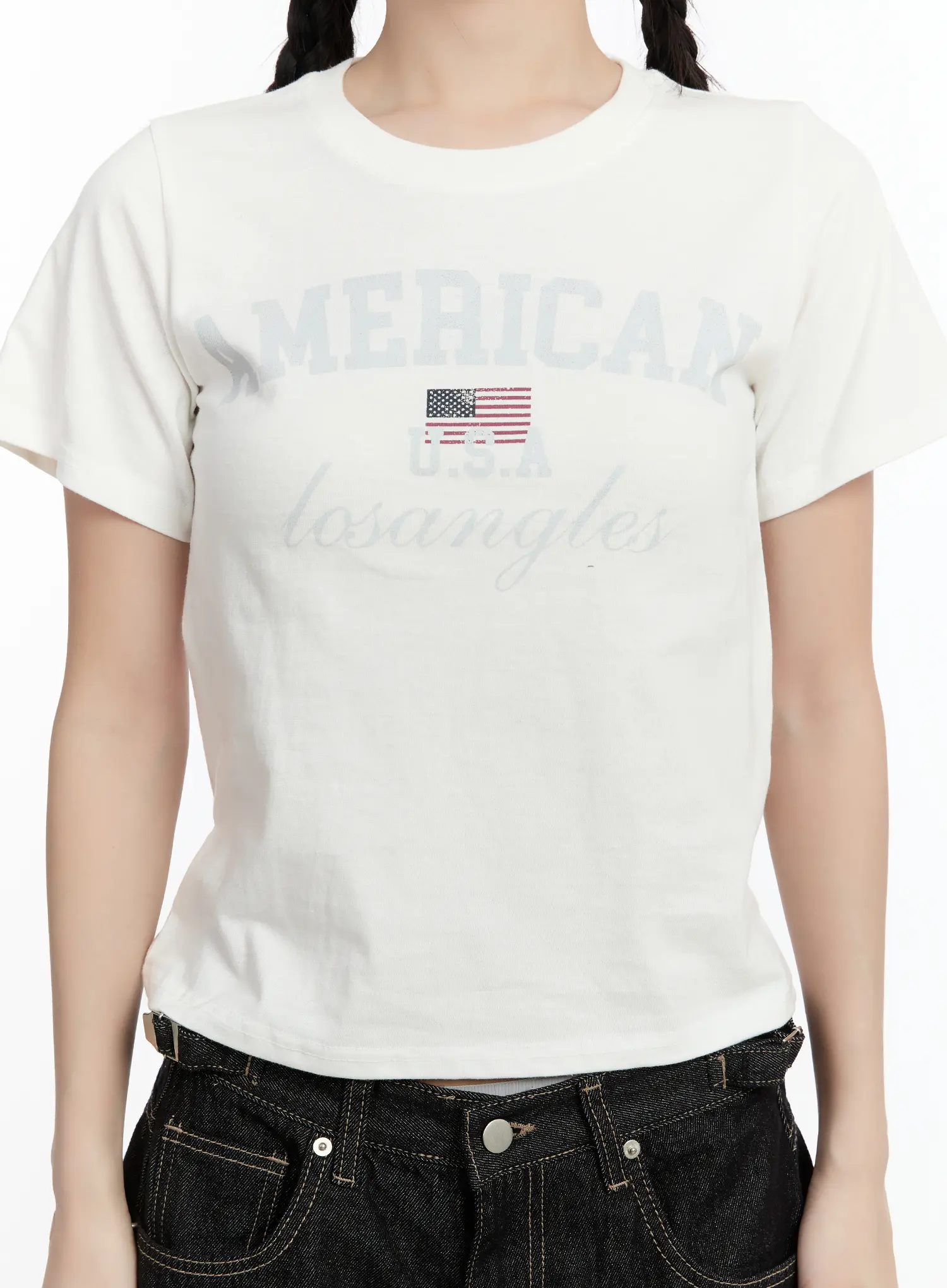Graphic Lettering Crop Tee CM511 - Image 7