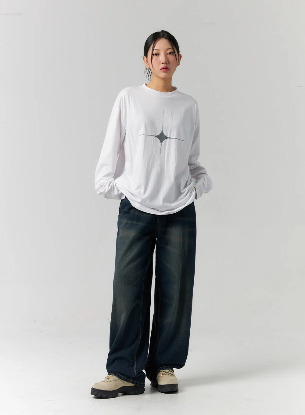 Graphic Loose Fit Long Sleeve Tee CS320 - Image 3