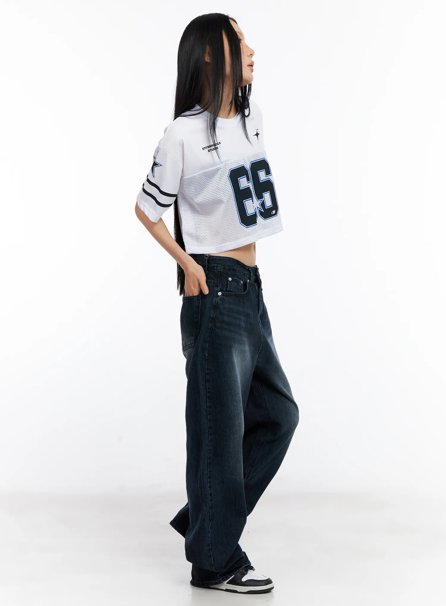 Graphic Mesh Cropped Jersey CL530 - Image 4