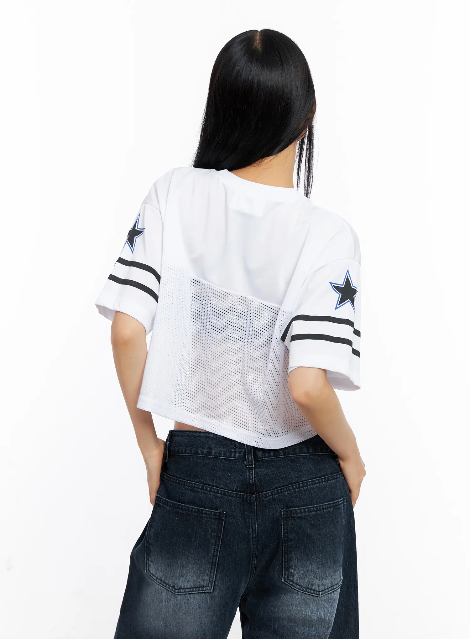 Graphic Mesh Cropped Jersey CL530 - Image 8