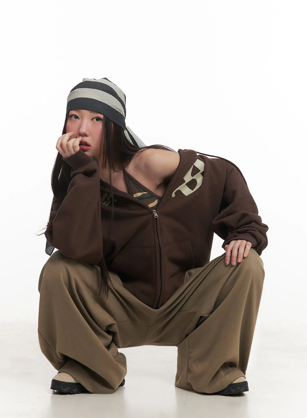 Graphic Oversize Zip-Up Hooded Jacket IM528