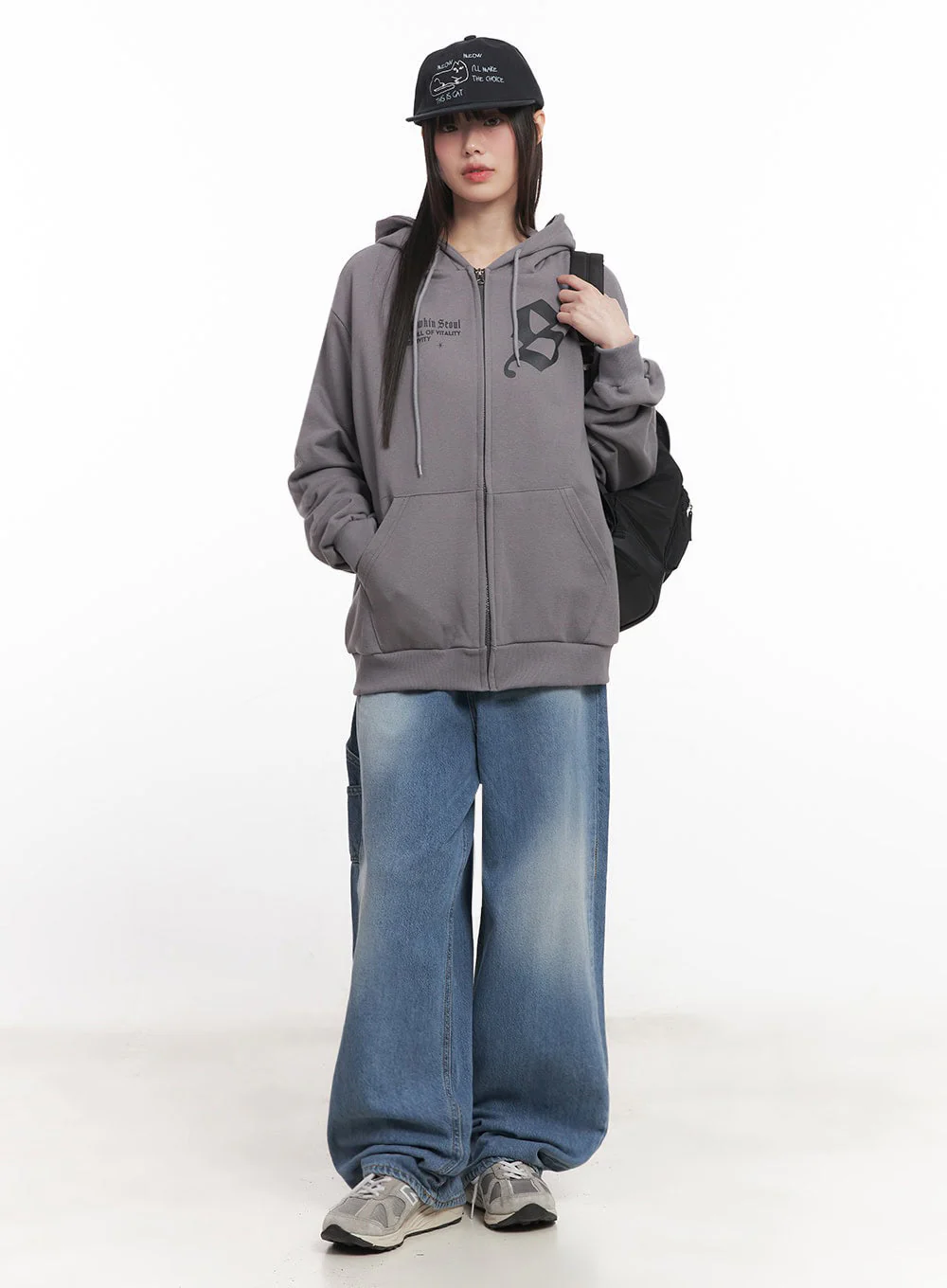 Graphic Oversize Zip-Up Hooded Jacket IM528 - Image 10