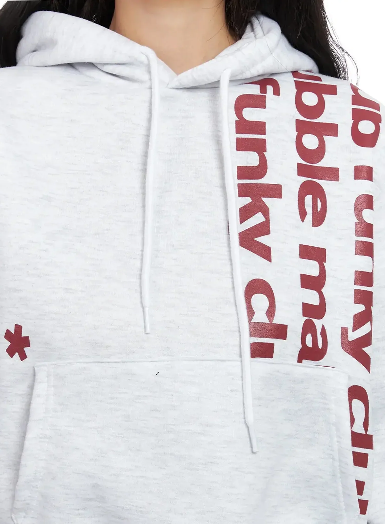 Graphic Print Fleece Cropped Hoodie IN528 - Image 2