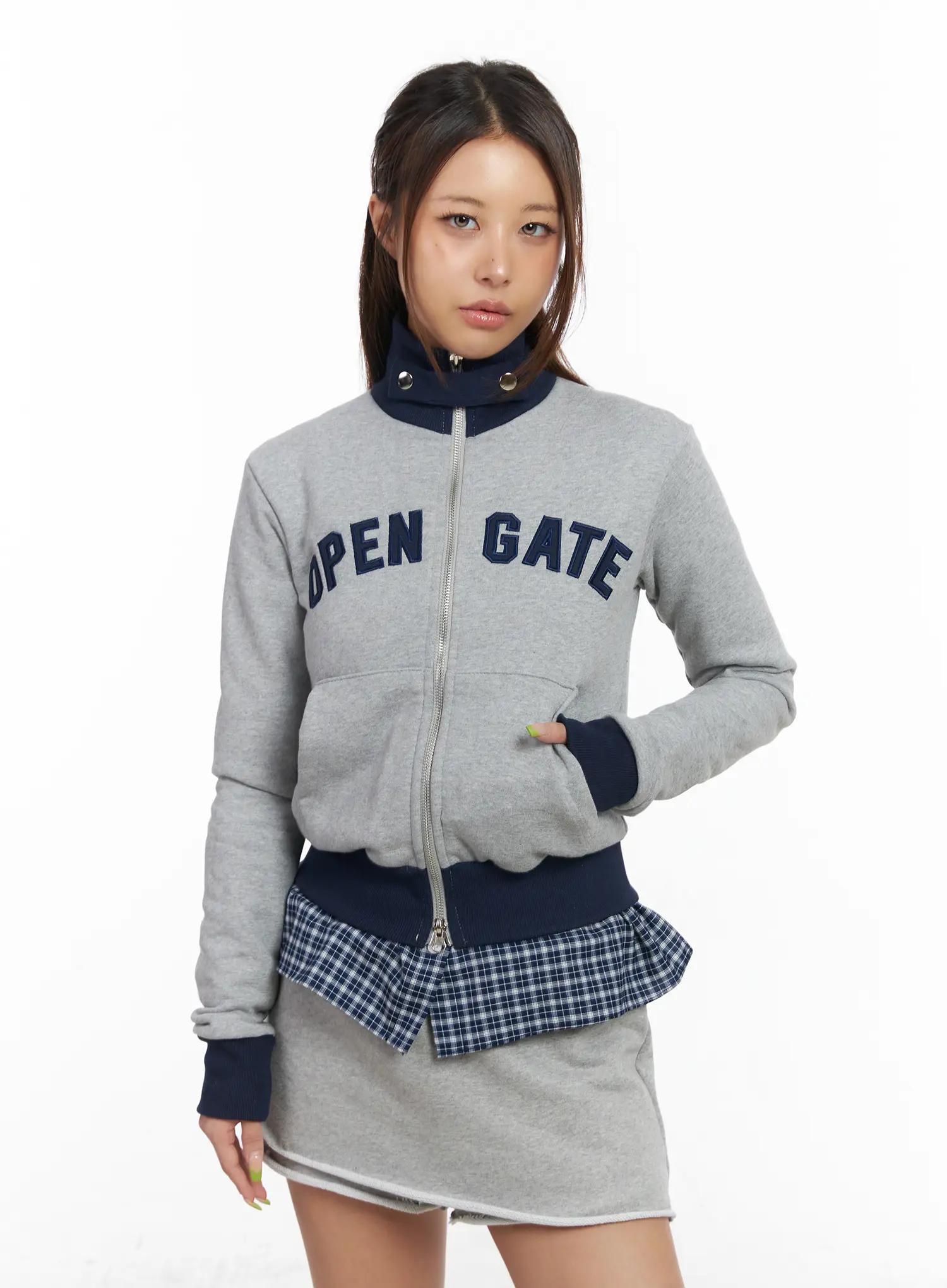 Graphic Print Slim-Fit Zip-Up Cardigan CM520 - Image 4