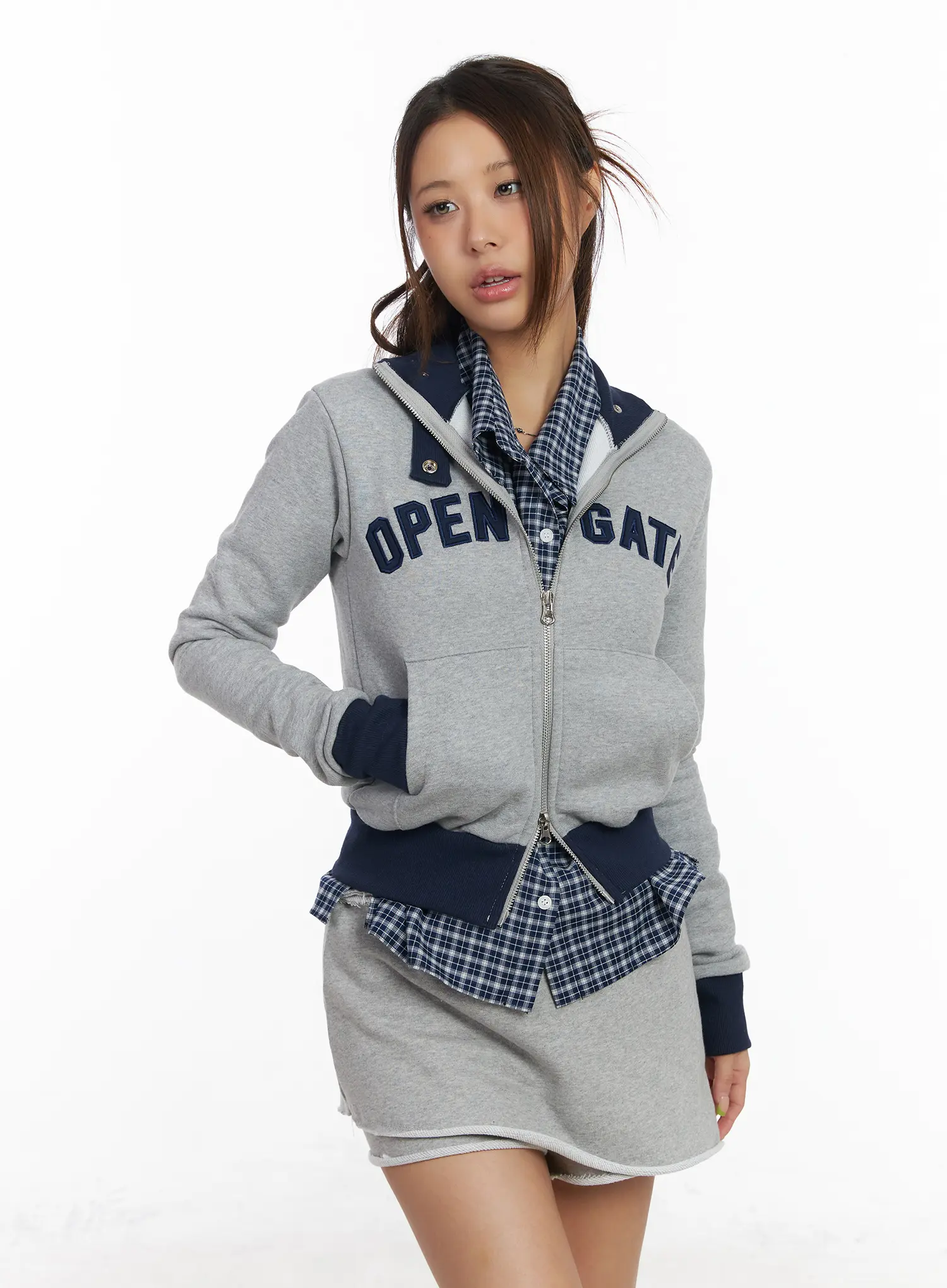 Graphic Print Slim-Fit Zip-Up Cardigan CM520 - Image 8
