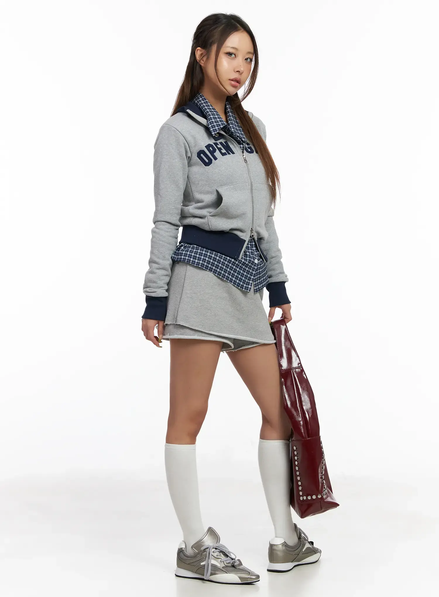 Graphic Print Slim-Fit Zip-Up Cardigan CM520 - Image 9