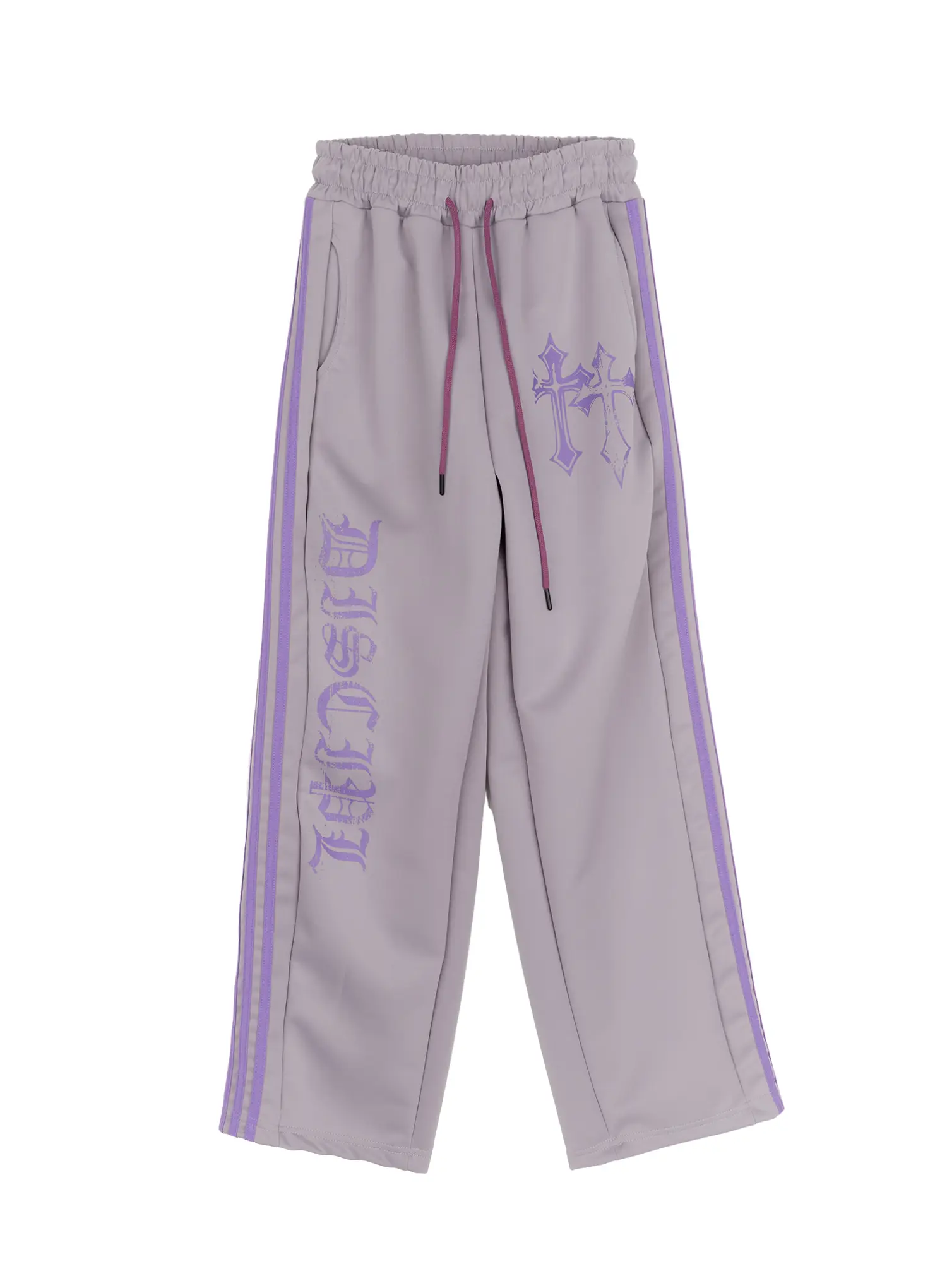 Graphic Print Wide Track Pants CA508 - Image 11