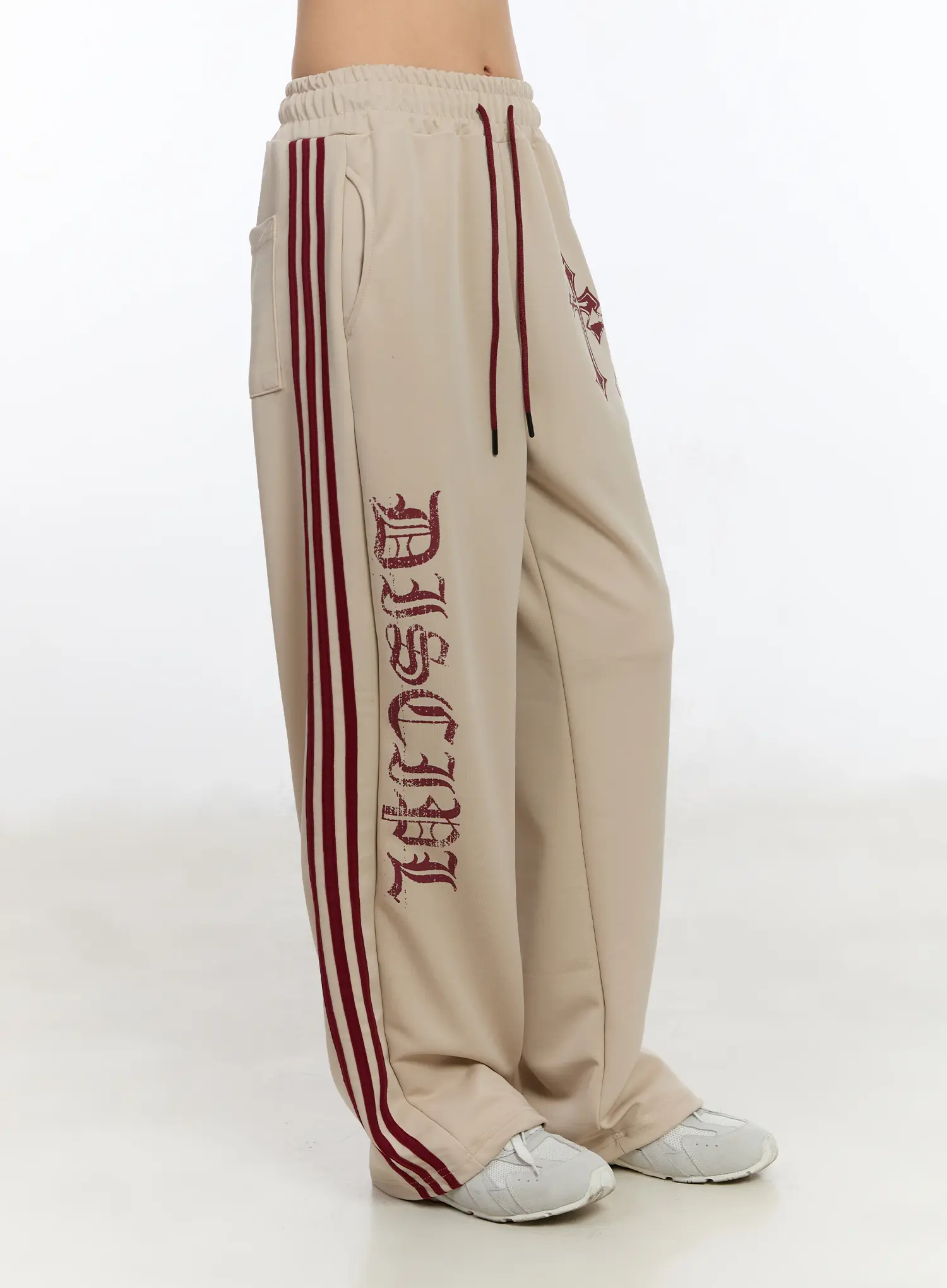 Graphic Print Wide Track Pants CA508 - Image 6