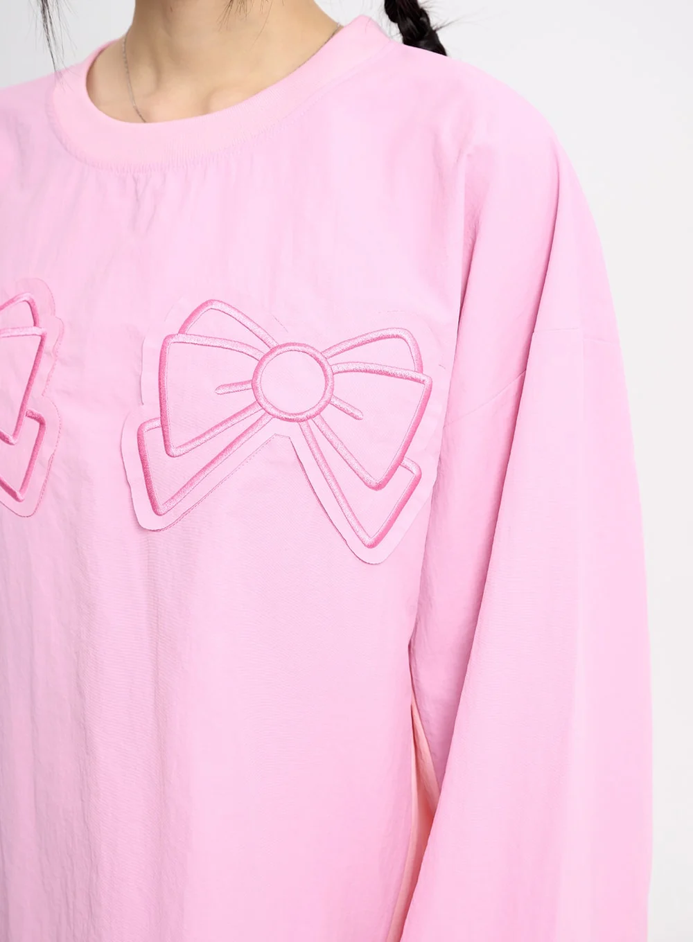 Graphic Ribbon Oversized Cotton Sweatshirt CM415 - Image 6