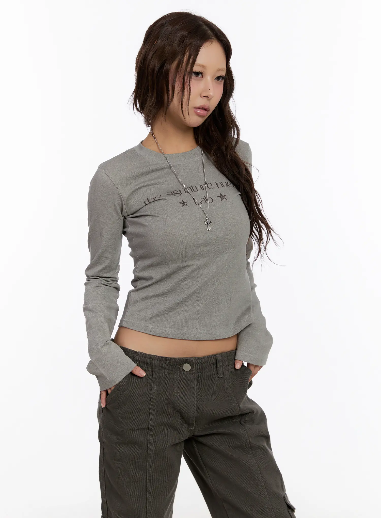 Graphic Slim Fit Long Sleeve Top CN527