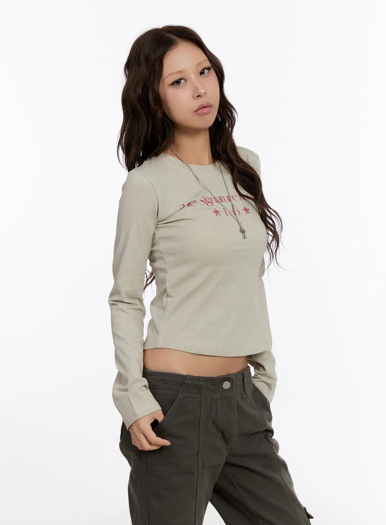 Graphic Slim Fit Long Sleeve Top CN527 - Image 8